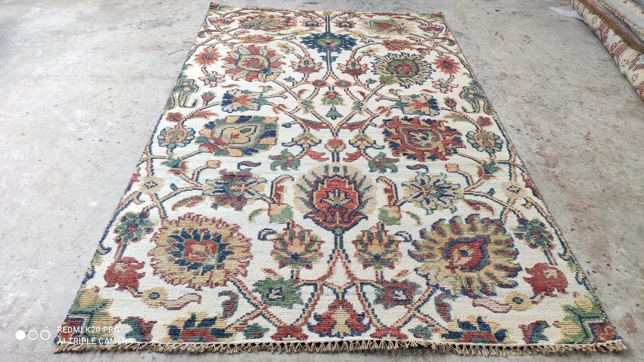 Blake 5.9x9.9 Pretty Floral Multi-Colored Hand-Knotted Oushak Rug | Banana Manor Rug Company