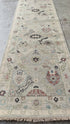 Blossom 3x14 Tan Hand-Knotted Oushak Runner | Banana Manor Rug Company