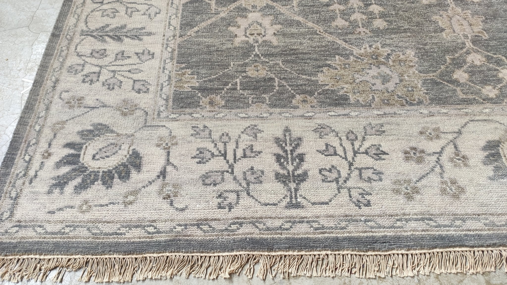 Blythe 8x10 Hand-Knotted Grey Oushak Rug | Banana Manor Rug Company