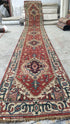 Boy George 2.9x22.3 Rust and Blue Hand-Knotted Serapi Runner | Banana Manor Rug Company