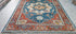 Brigette Romanek Blue and Rust Hand-Knotted Oriental Rug 7.6x10 | Banana Manor Rug Company