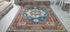 Brigette Romanek Blue and Rust Hand-Knotted Oriental Rug 7.6x10 | Banana Manor Rug Company