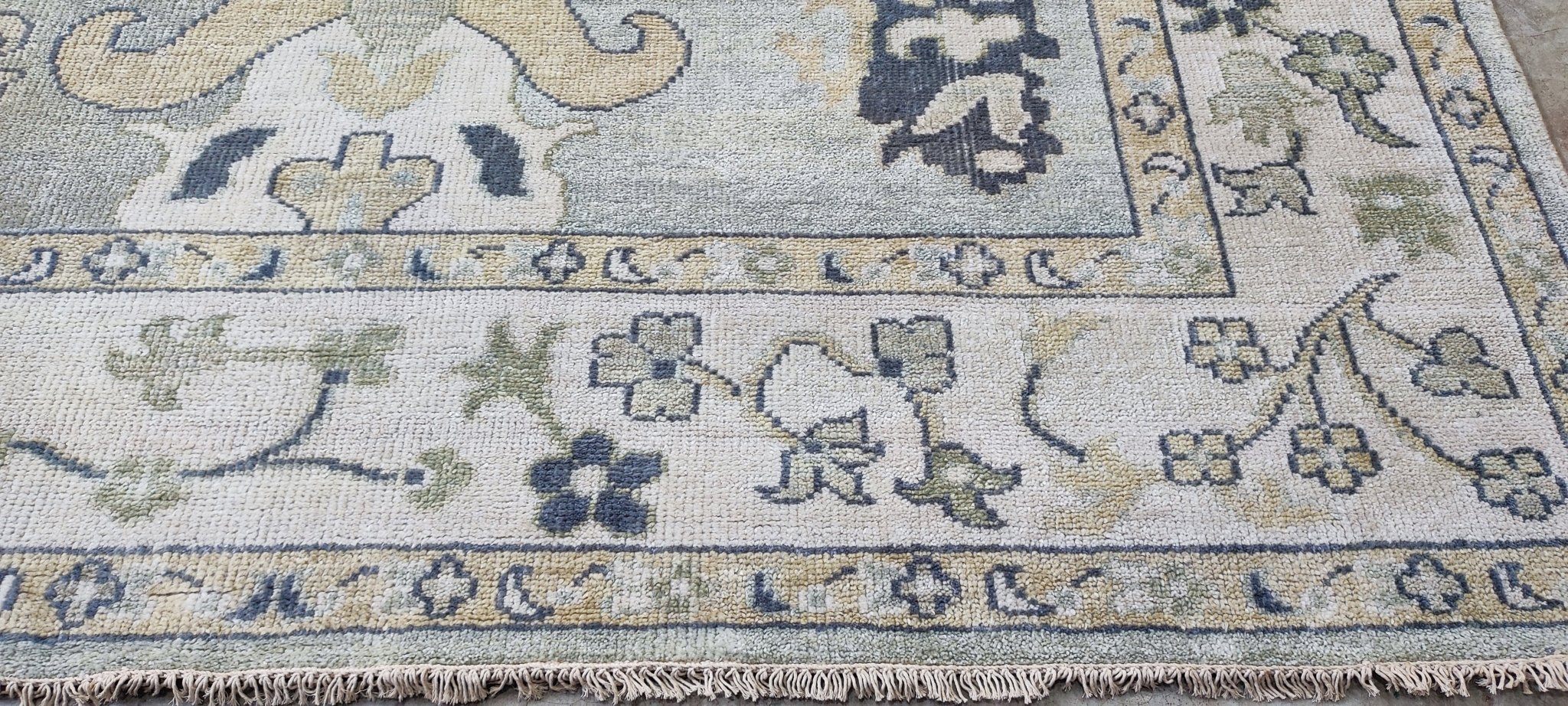 Brigitte 9x12.3 Hand-Knotted Light Grey & Beige Oushak | Banana Manor Rug Factory Outlet