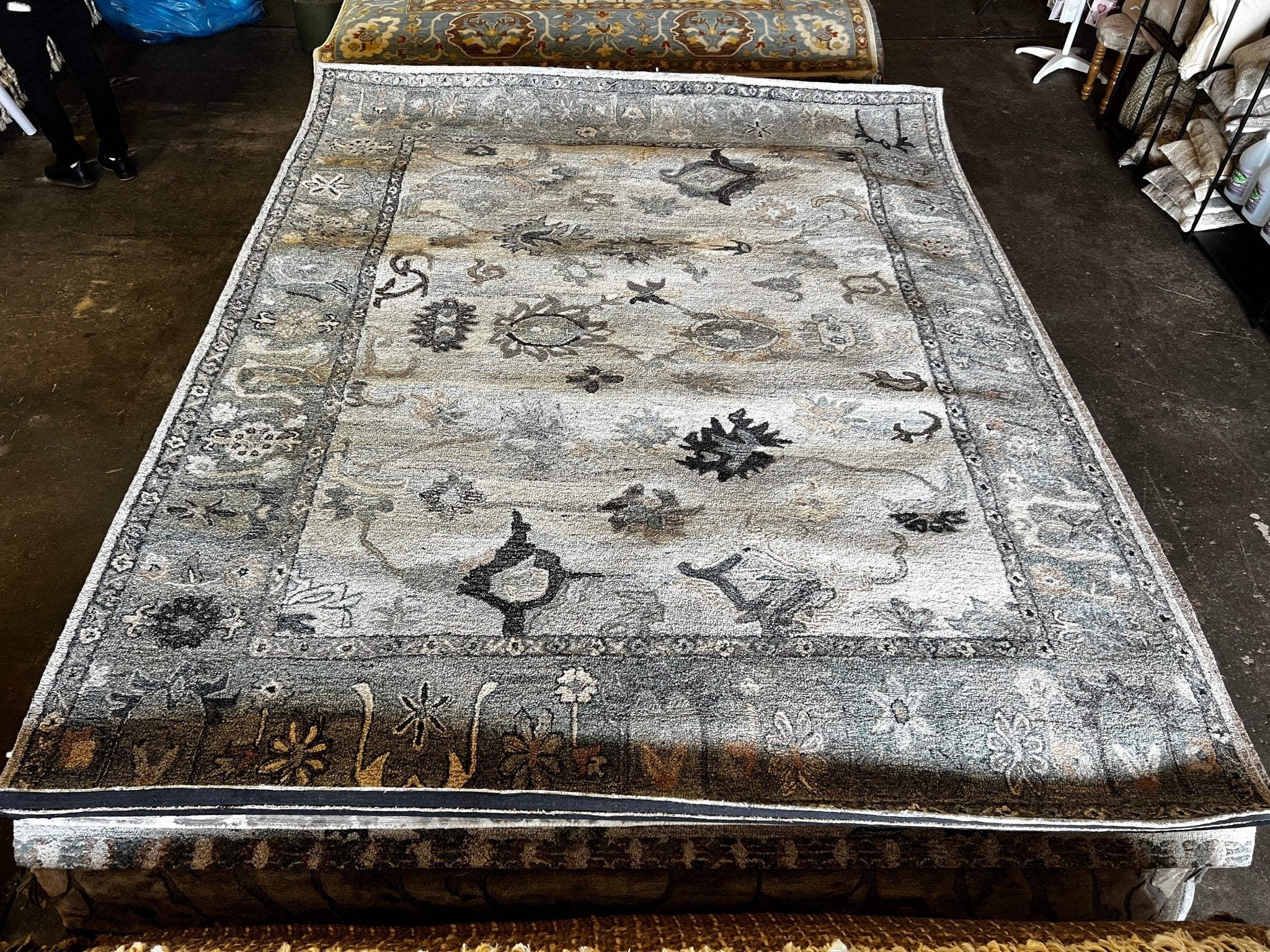 Brigsten's 8x10 Hand-Tufted Natural Grey Oushak Loop | Banana Manor Rug Factory Outlet