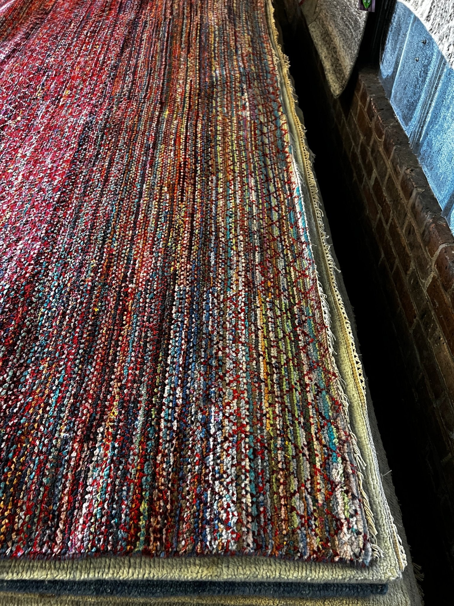 Brittany 10x13.9 Hand-Knotted Grass Style Multi-Color Rust Mix | Banana Manor Rug Factory Outlet