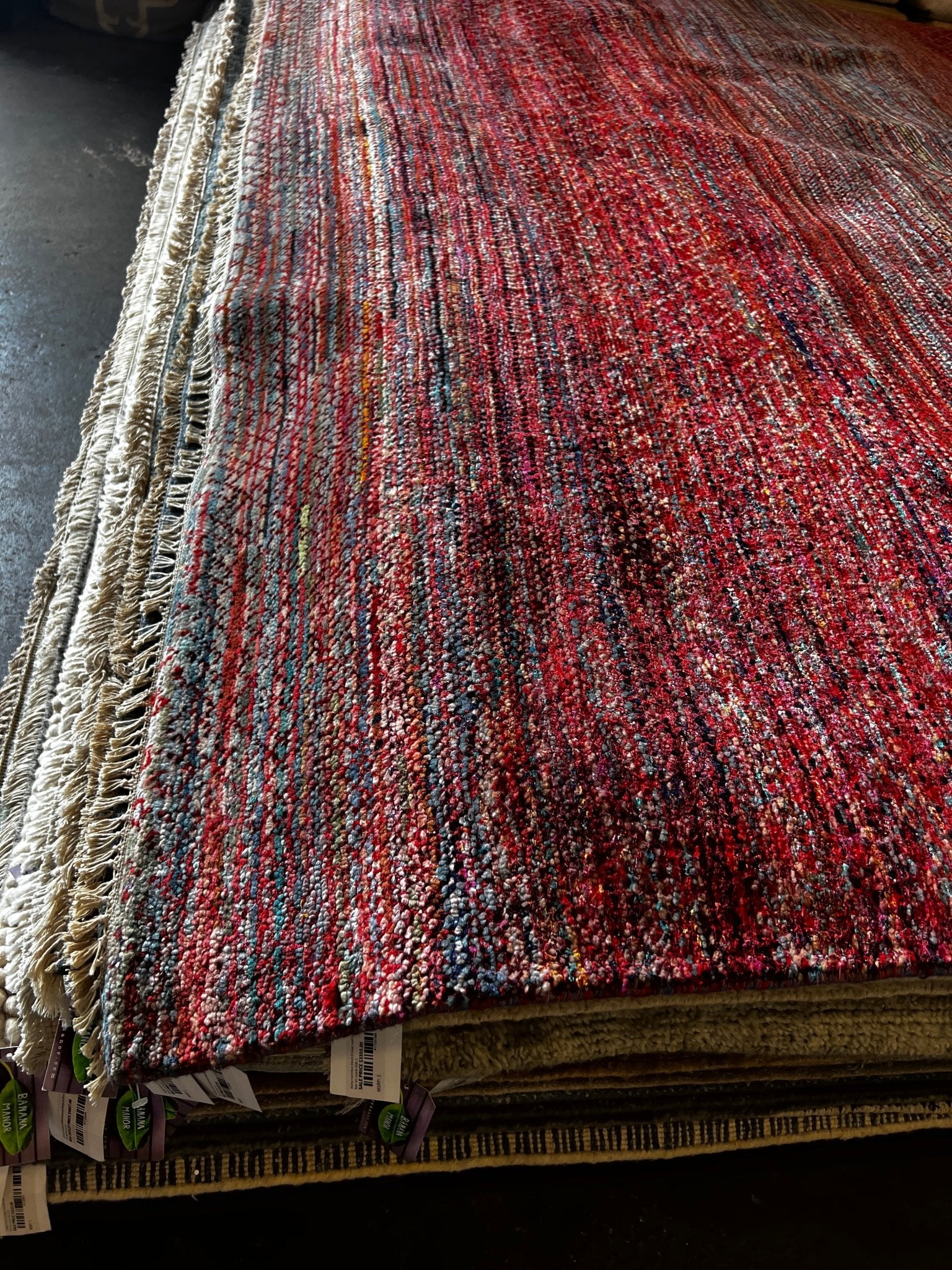 Brittany 10x13.9 Hand-Knotted Grass Style Multi-Color Rust Mix | Banana Manor Rug Factory Outlet