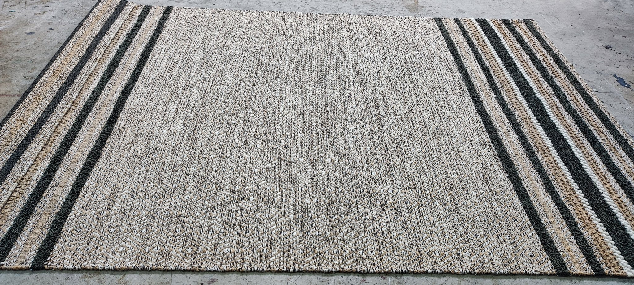 Brothers III 5x8 Handwoven Brown Mix Stripe | Banana Manor Rug Factory Outlet