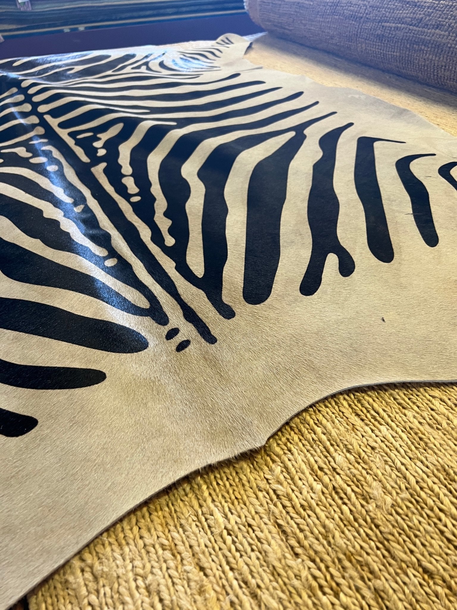 Brown Zebra Print Cowhide Rug | Banana Manor Rug Company