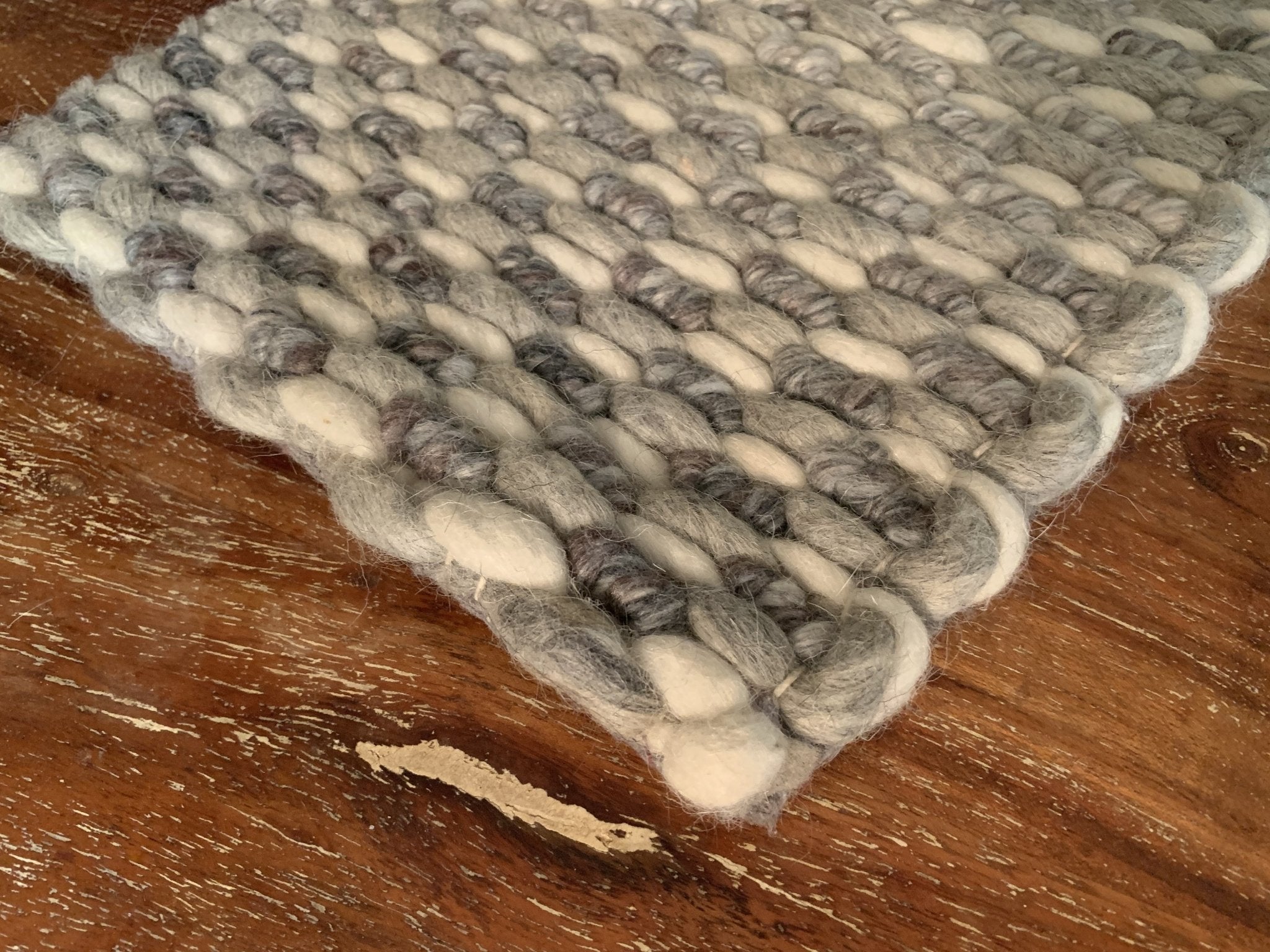 Bubbles Galore Jute Handwoven Flatweave Light Gray & White Rug-Available "Made to Order" | Banana Manor Rug Company