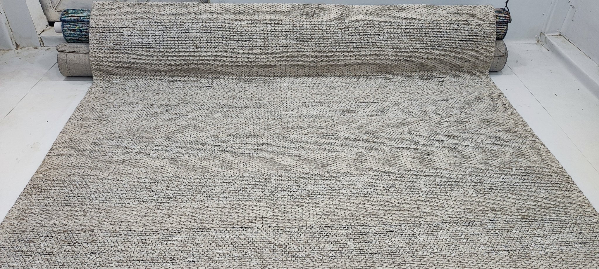 Buck 8x10 Handwoven Beige Jacquard Durrie | Banana Manor Rug Factory Outlet