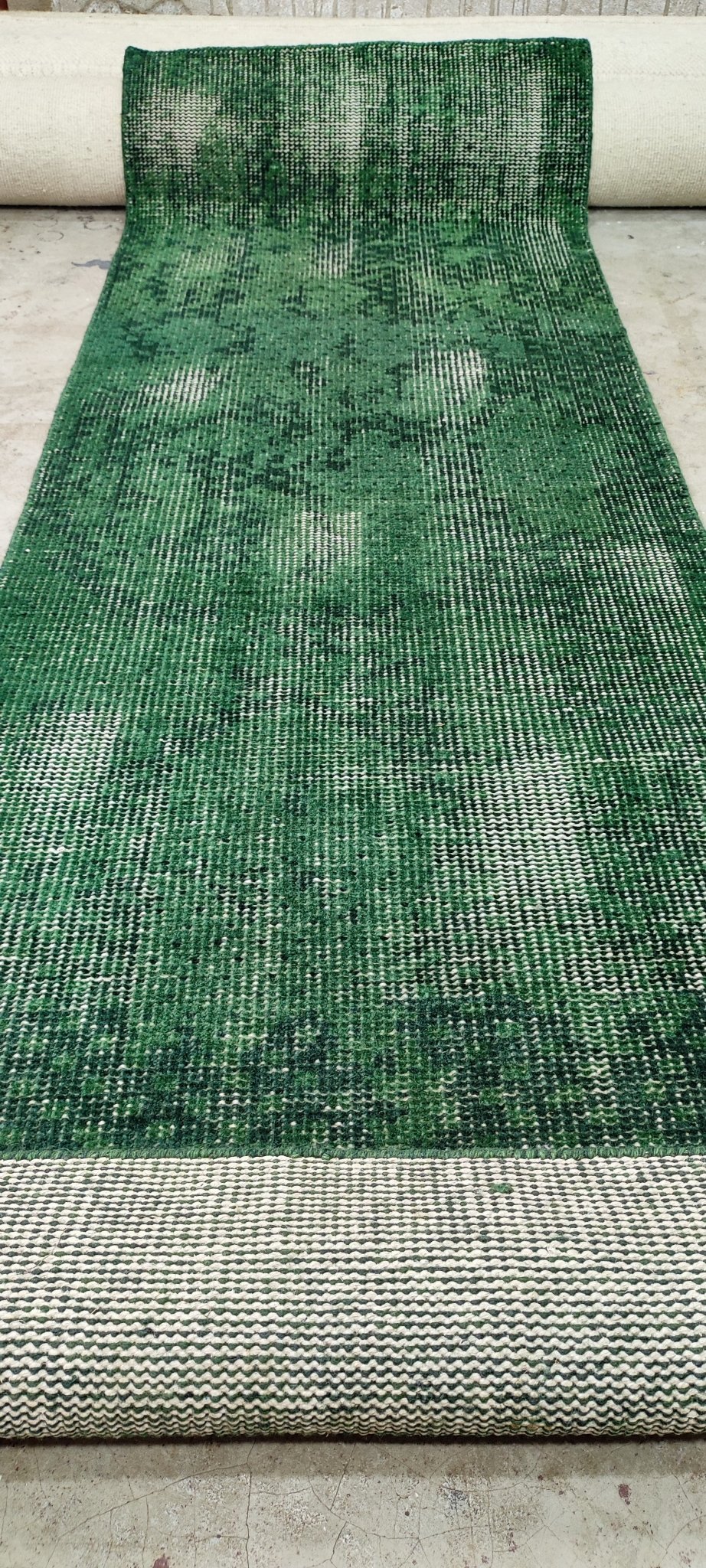 Caleb Ross Hand-Knotted Modern Green Abstract Runner 2.6x8 | Banana Manor Rug Company