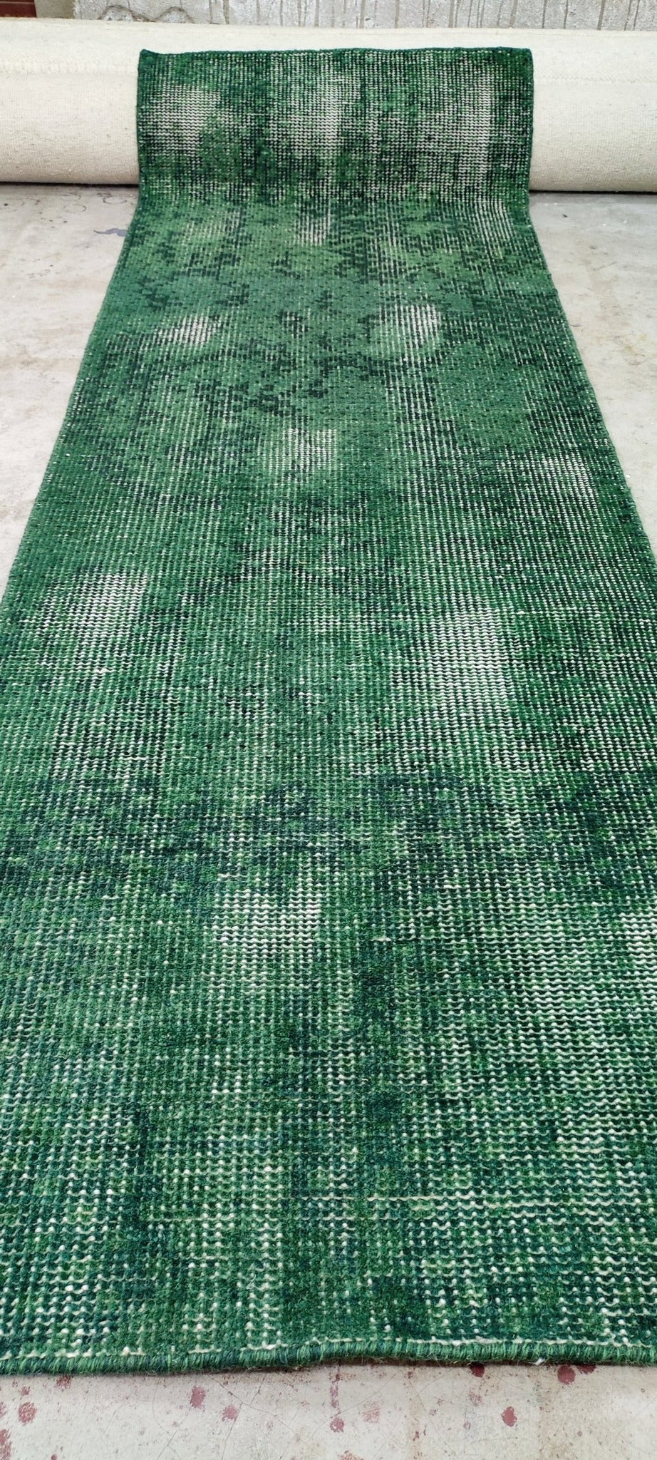 Caleb Ross Hand-Knotted Modern Green Abstract Runner 2.6x8 | Banana Manor Rug Company