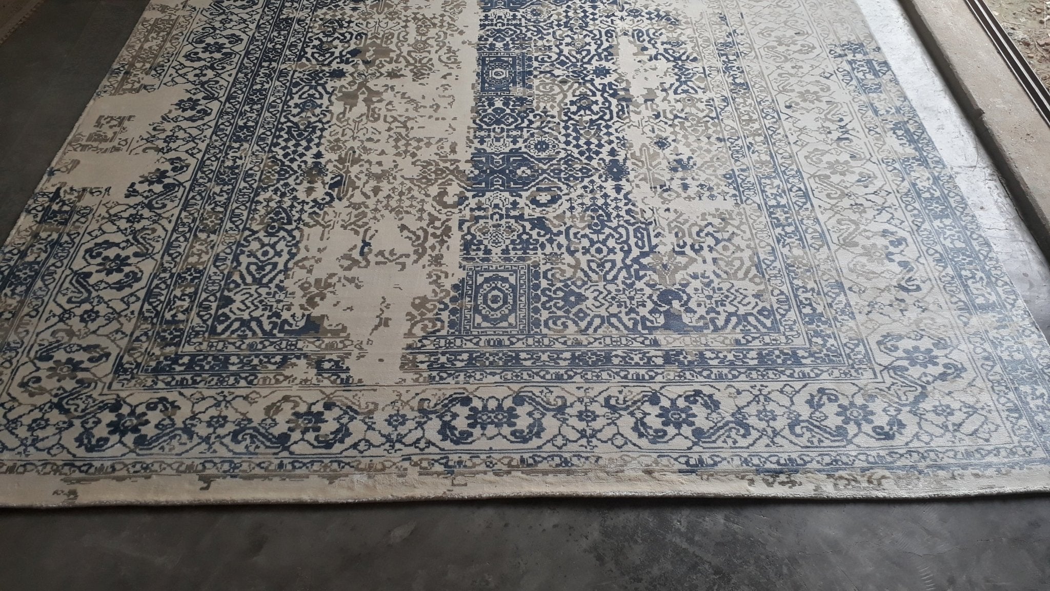 California Stars 8X10 Distressed Design Loom Knotted - Handloom Rug | Banana Manor Rug Factory Outlet