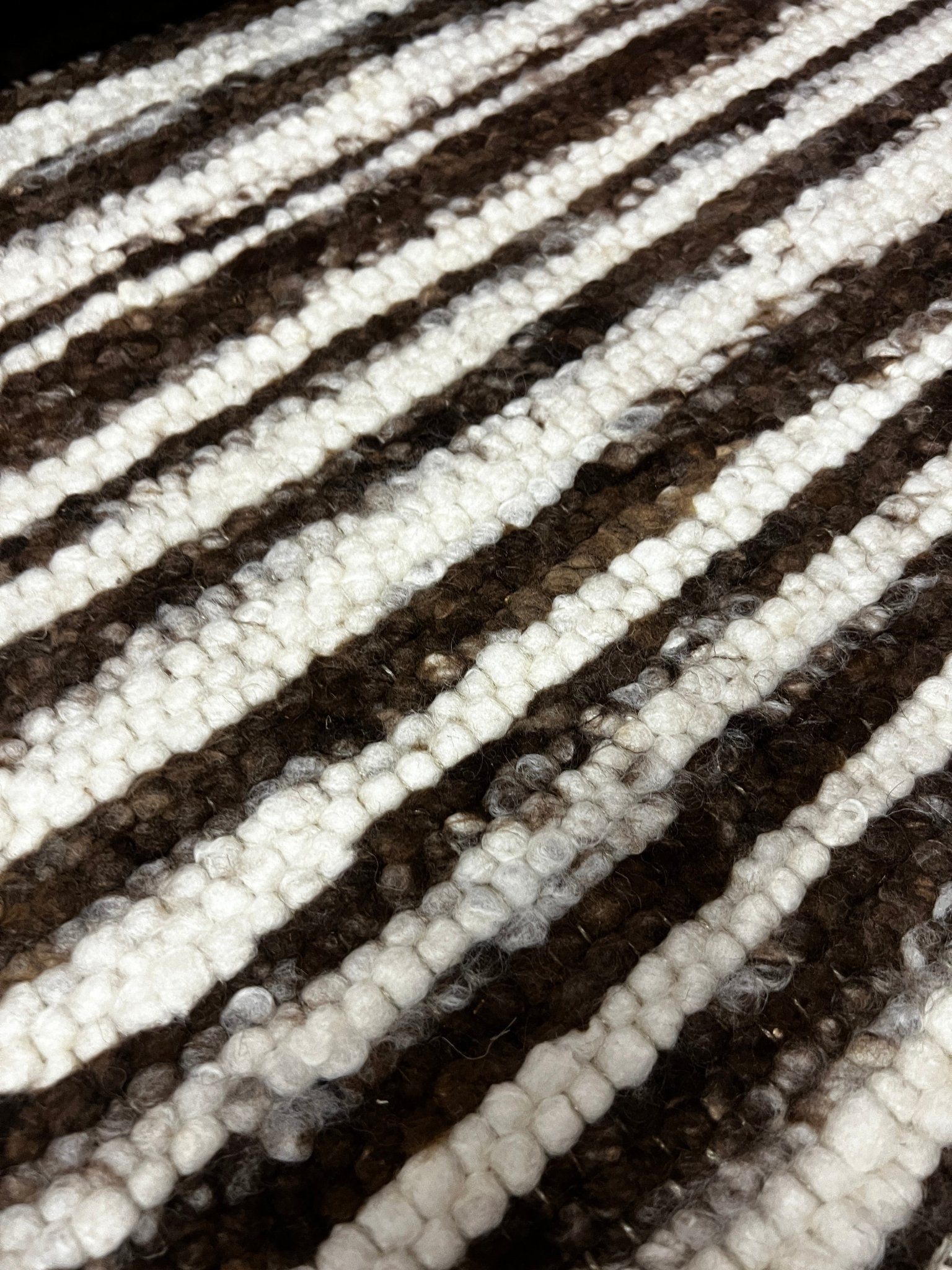 Camilla 4.6x6.6 Brown and White Striped Handwoven Durrie Rug | Banana Manor Rug Factory Outlet