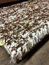 Camilla 4.6x6.6 Brown and White Striped Handwoven Durrie Rug | Banana Manor Rug Factory Outlet