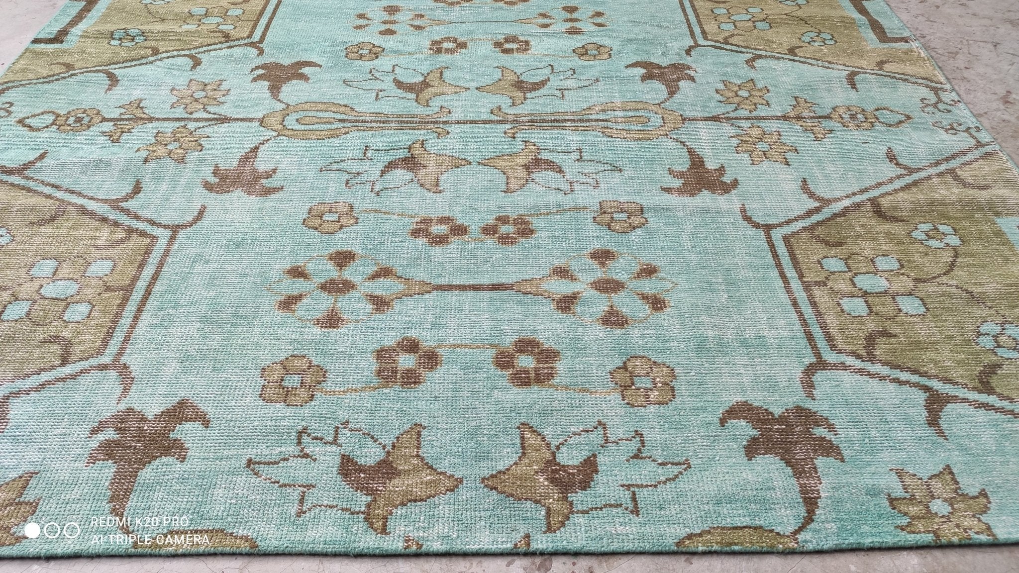 Candace 9x12 Modern Green and Blue Hand-Knotted Rug | Banana Manor Rug Company