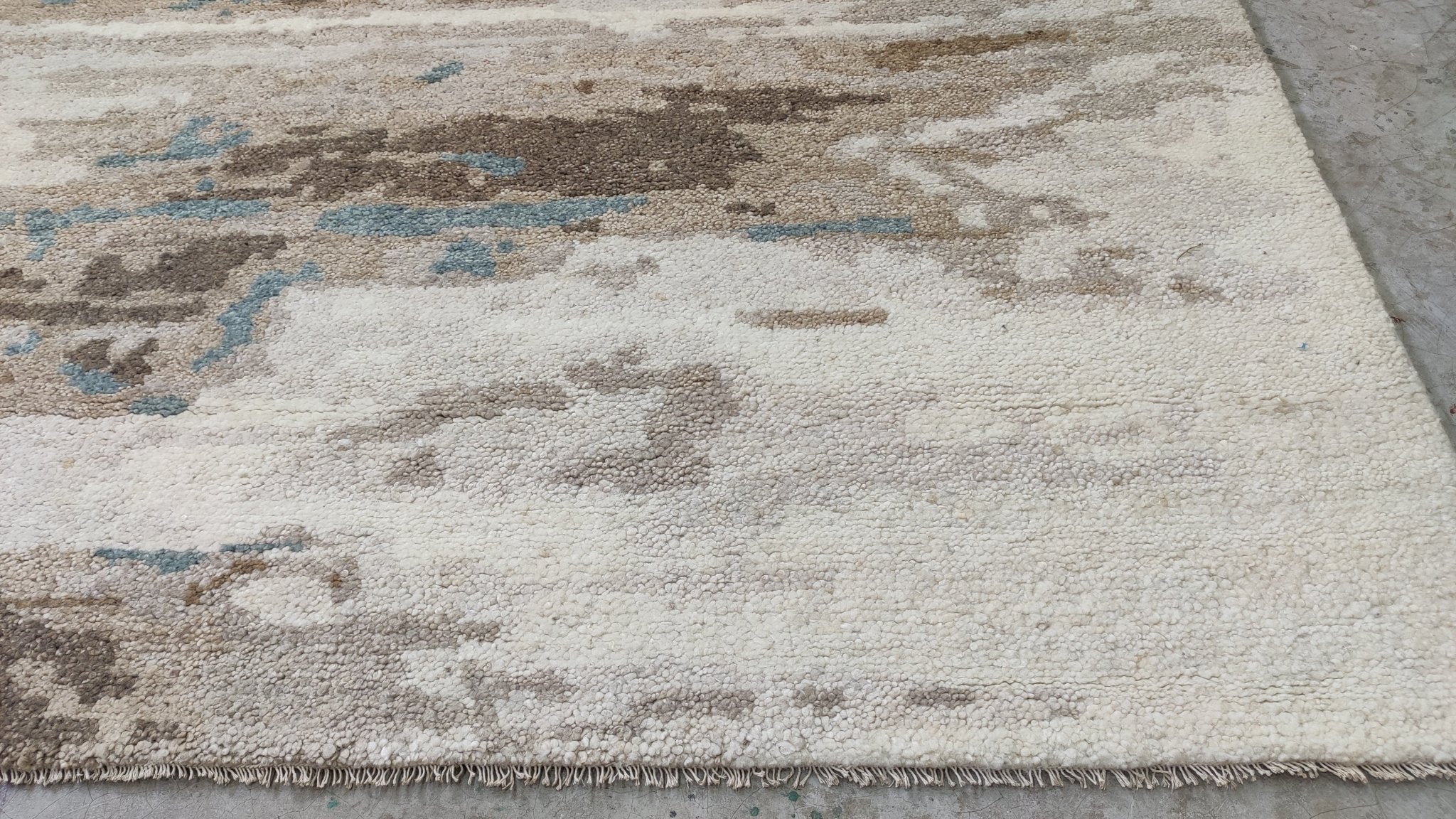 Candace Flynn 8.3x9.9 Beige, Grey, and Brown Hand-Knotted Modern Rug | Banana Manor Rug Company