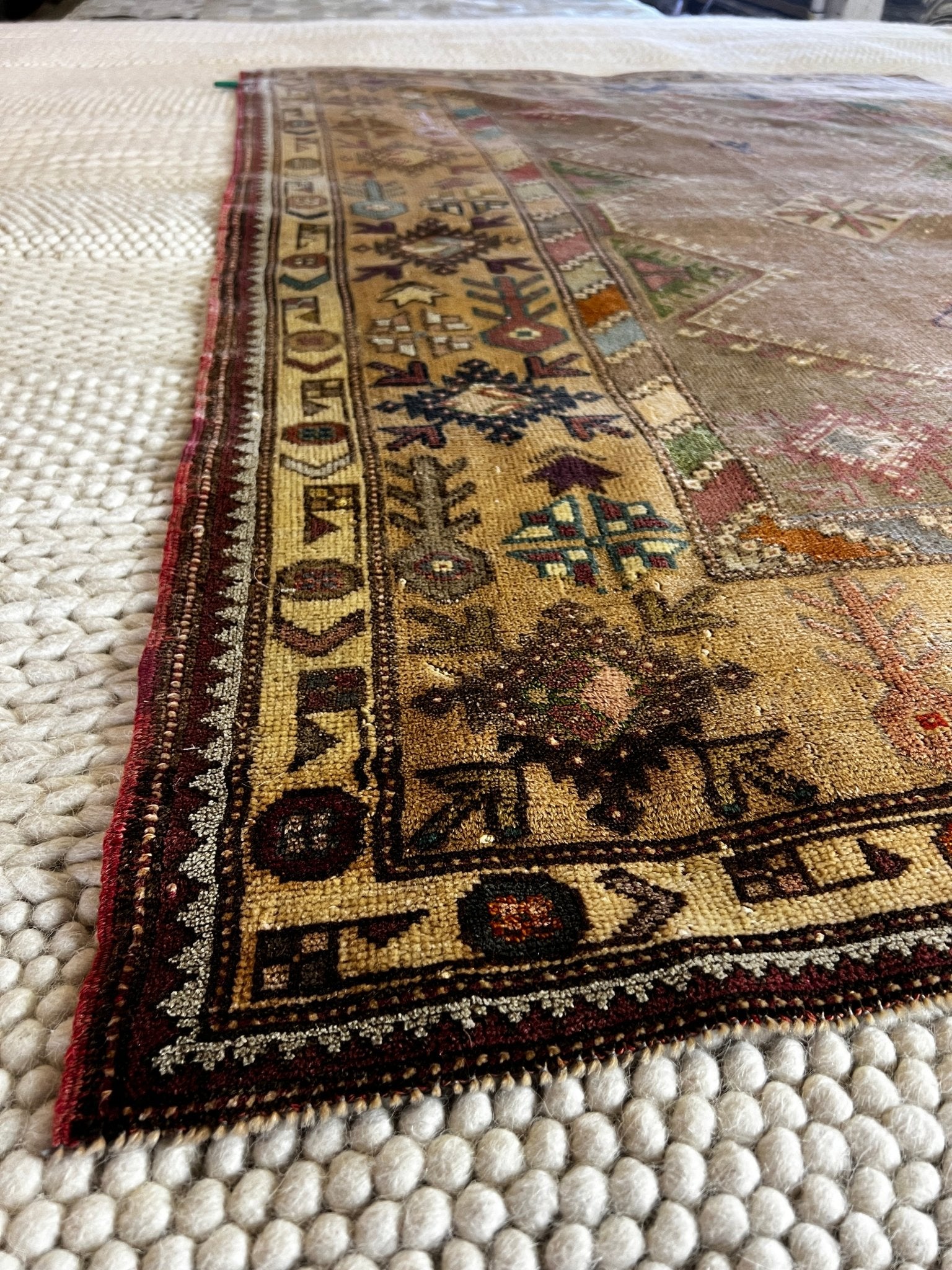 Cansu 4.5x6.2 Turkish Vintage Oushak Red and Brown Rug | Banana Manor Rug Factory Outlet