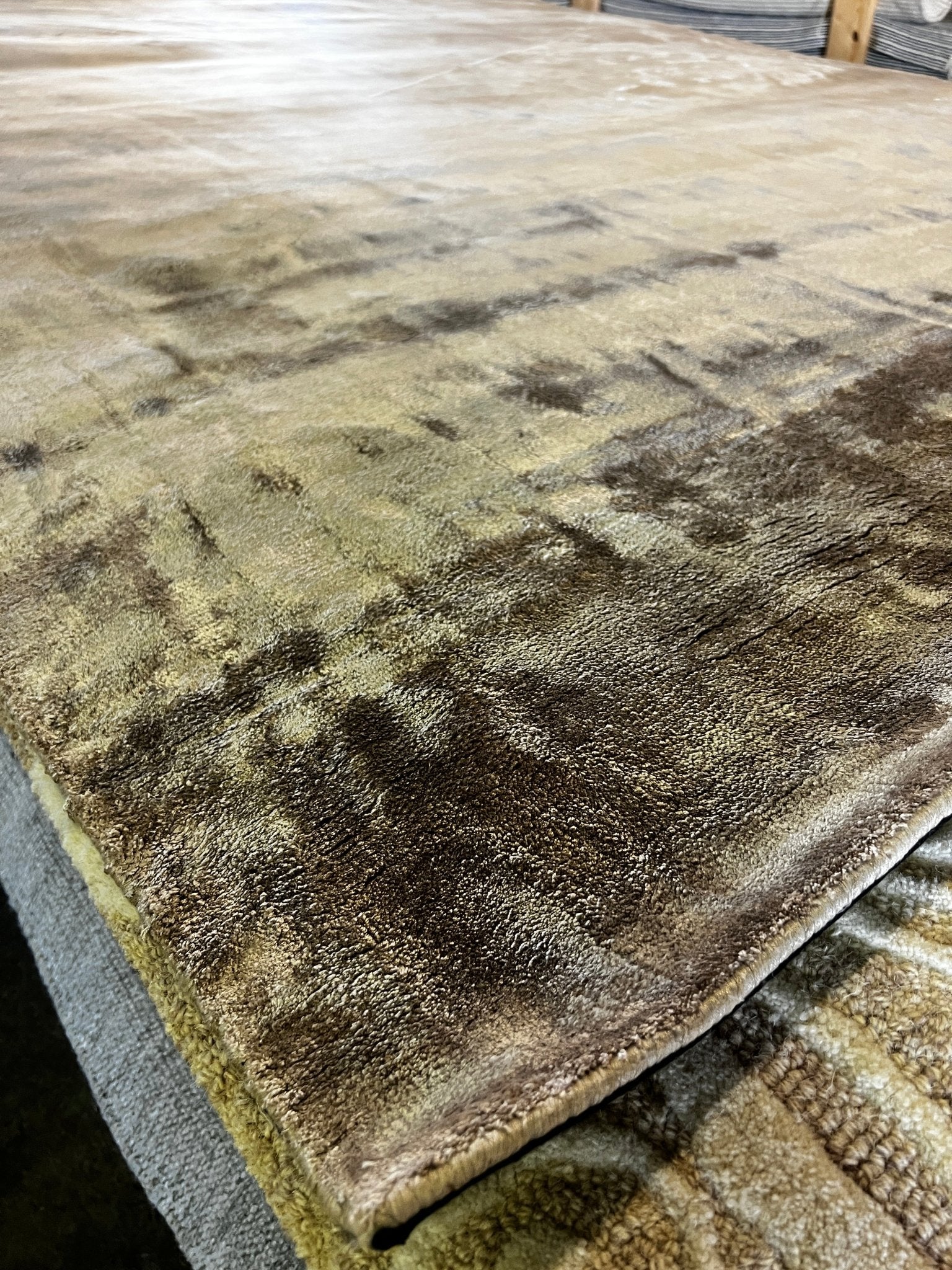 Carl Weathers 8.3x9.9 Light Brown Viscose Handwoven Rug | Banana Manor Rug Factory Outlet