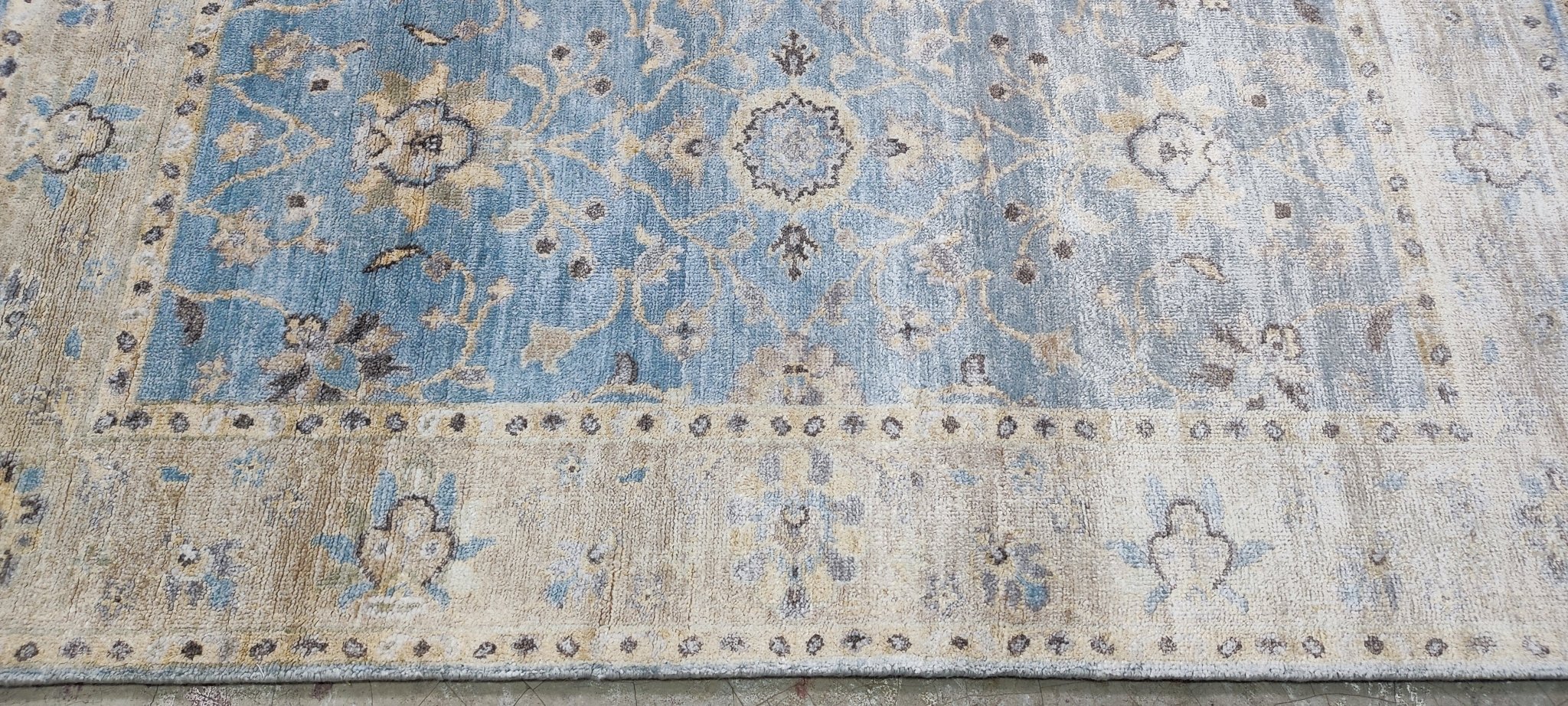 Carmella 3x5 Hand-Knotted Aqua & Silver Oushak | Banana Manor Rug Factory Outlet