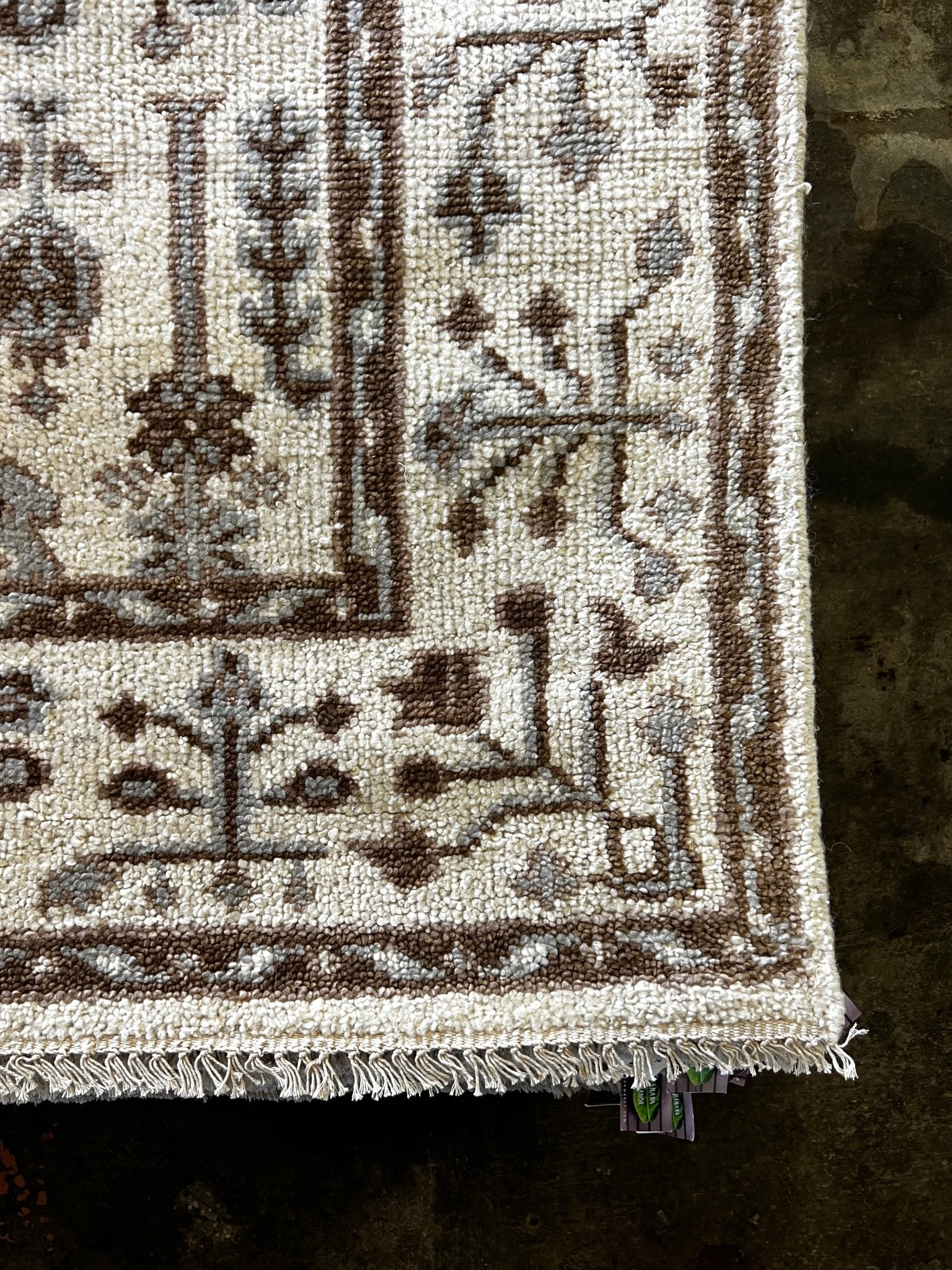 Carmen’s Carnival 9.6x12 Beige and Brown Hand-Knotted Oushak Rug | Banana Manor Rug Factory Outlet