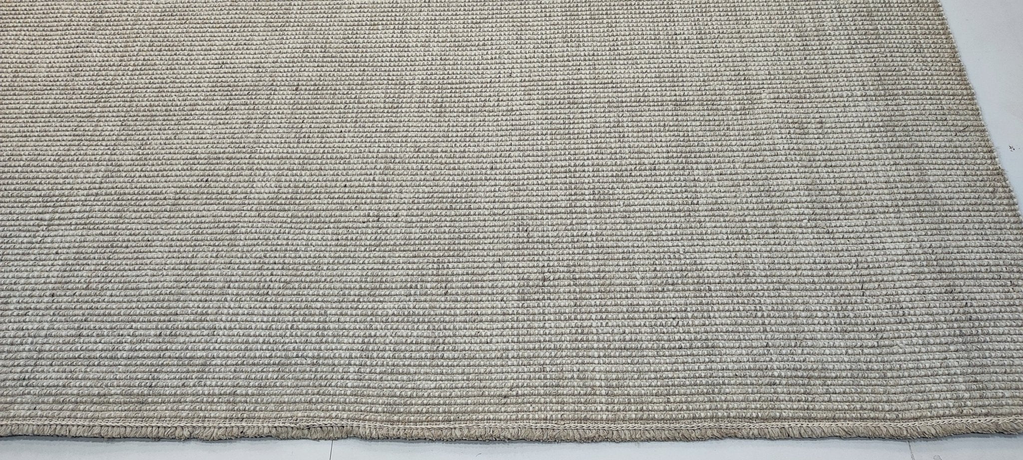 Carnival in Covington 8x11 Handwoven Ivory Textured Durrie | Banana Manor Rug Factory Outlet