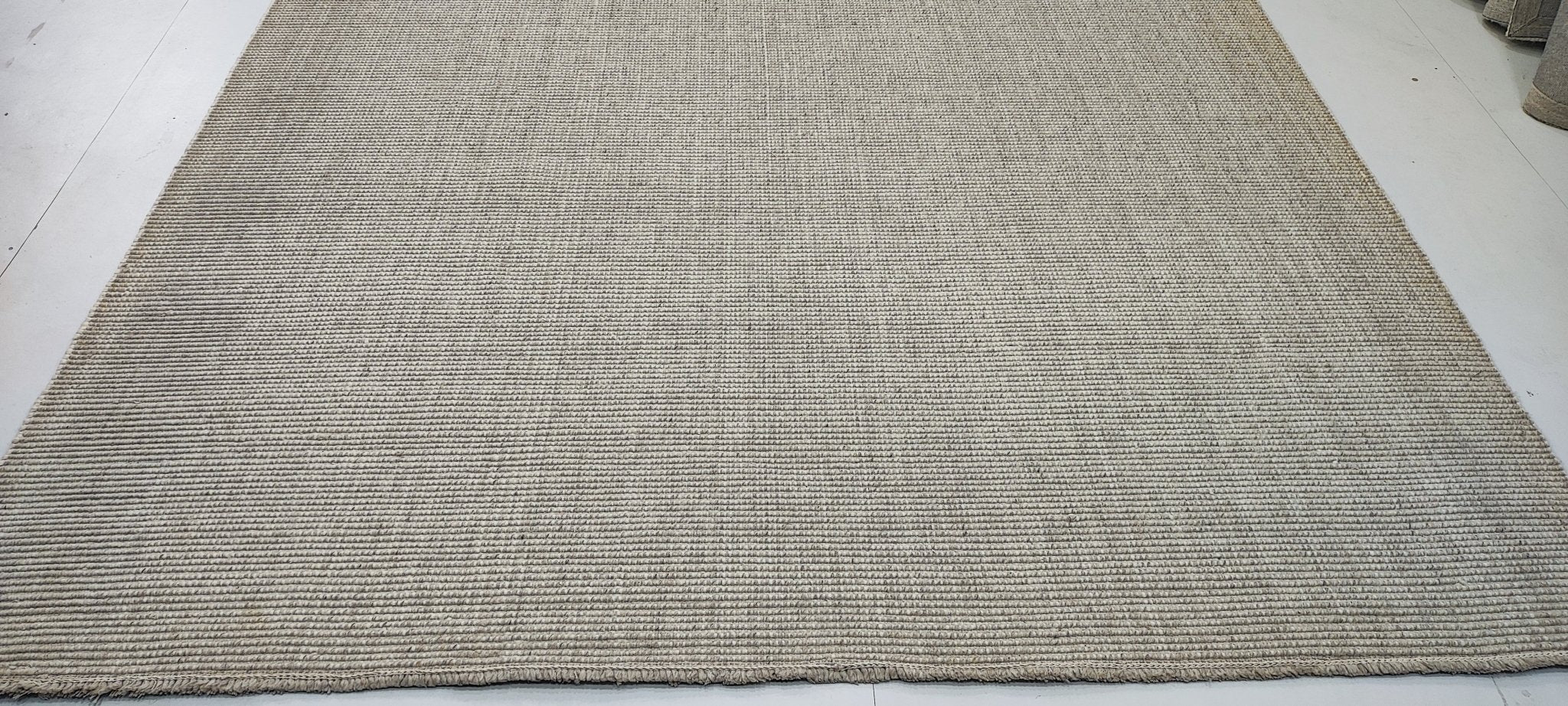 Carnival in Covington 8x11 Handwoven Ivory Textured Durrie | Banana Manor Rug Factory Outlet
