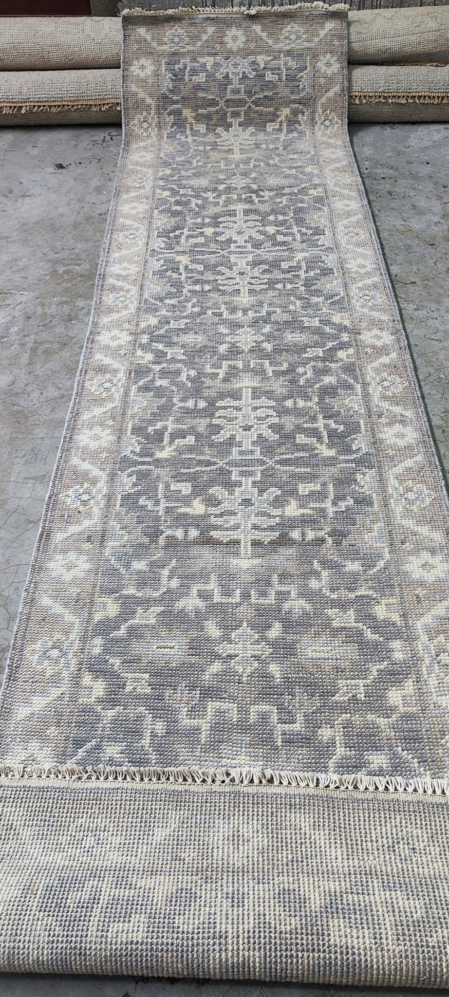 Caroline Corr 2.6x8 Hand Knotted Grey & Silver Turkish Oushak | Banana Manor Rug Factory Outlet