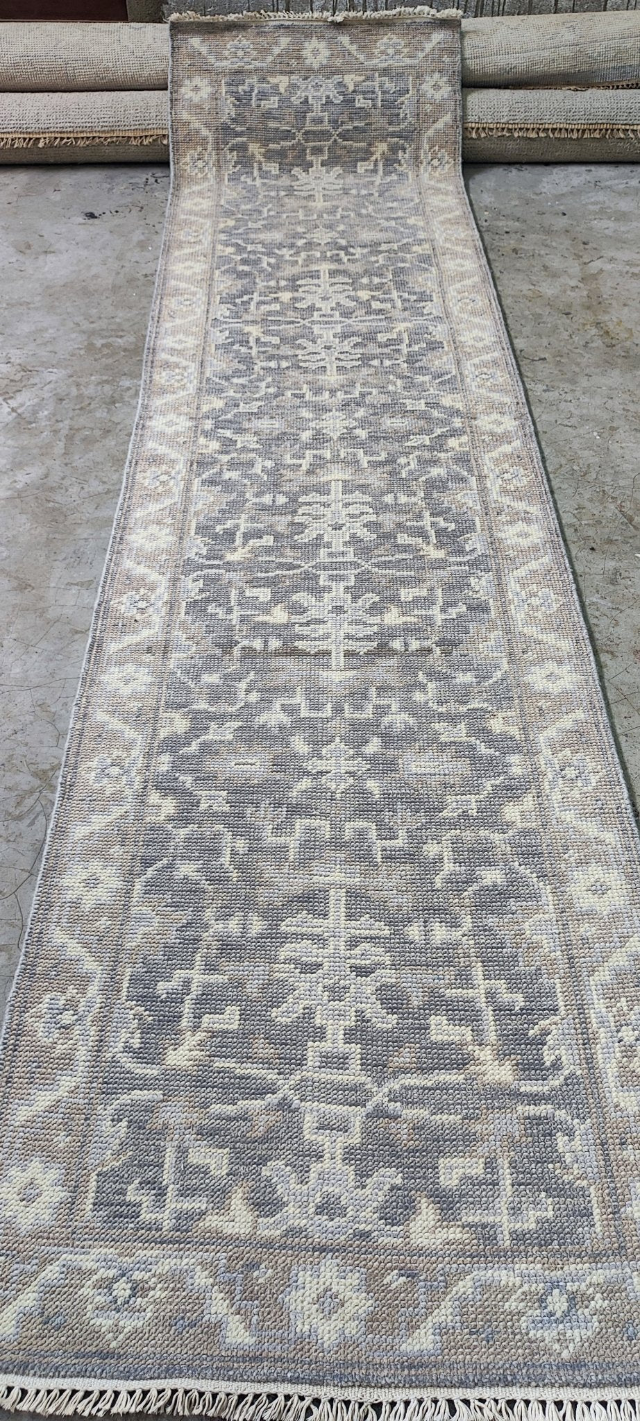 Caroline Corr 2.6x8 Hand Knotted Grey & Silver Turkish Oushak | Banana Manor Rug Factory Outlet