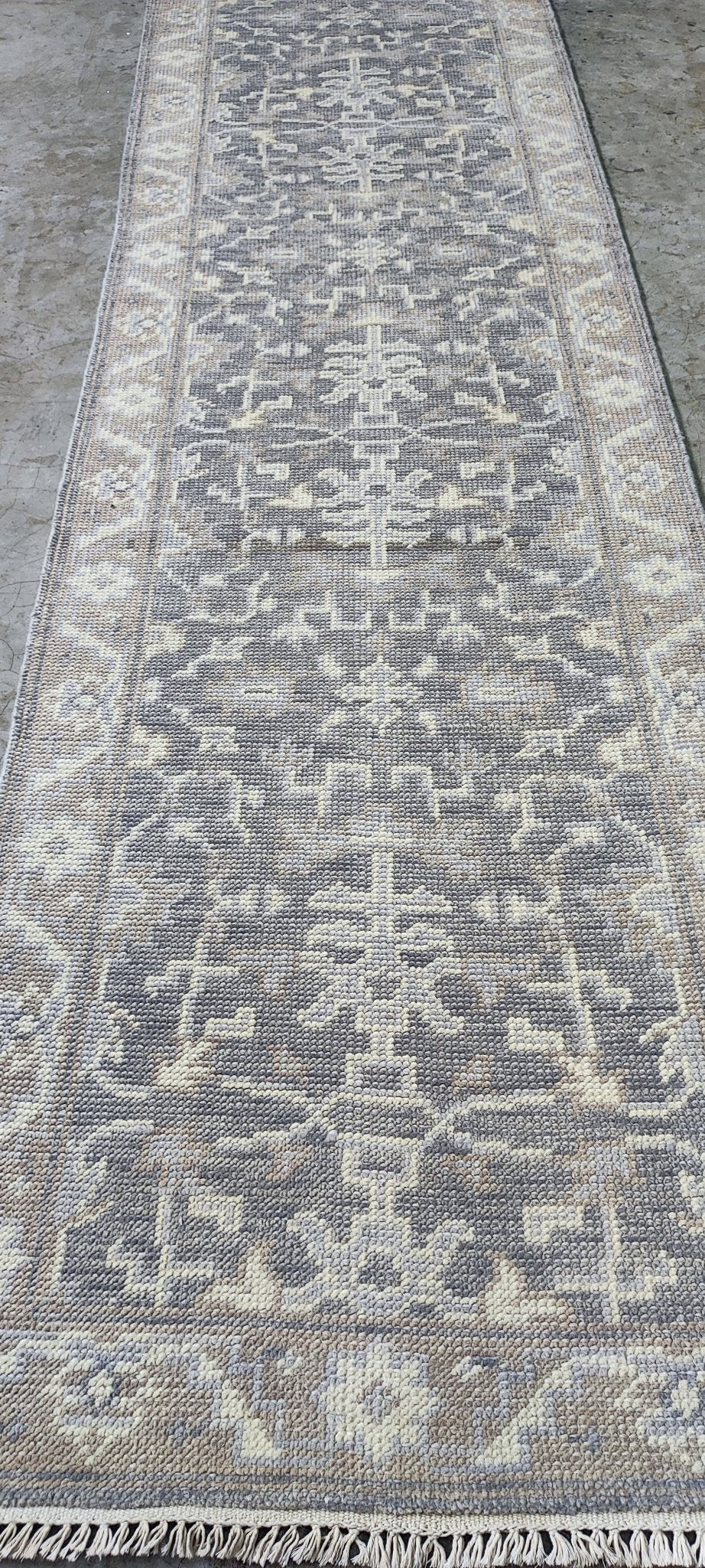 Caroline Corr 2.6x8 Hand Knotted Grey & Silver Turkish Oushak | Banana Manor Rug Factory Outlet