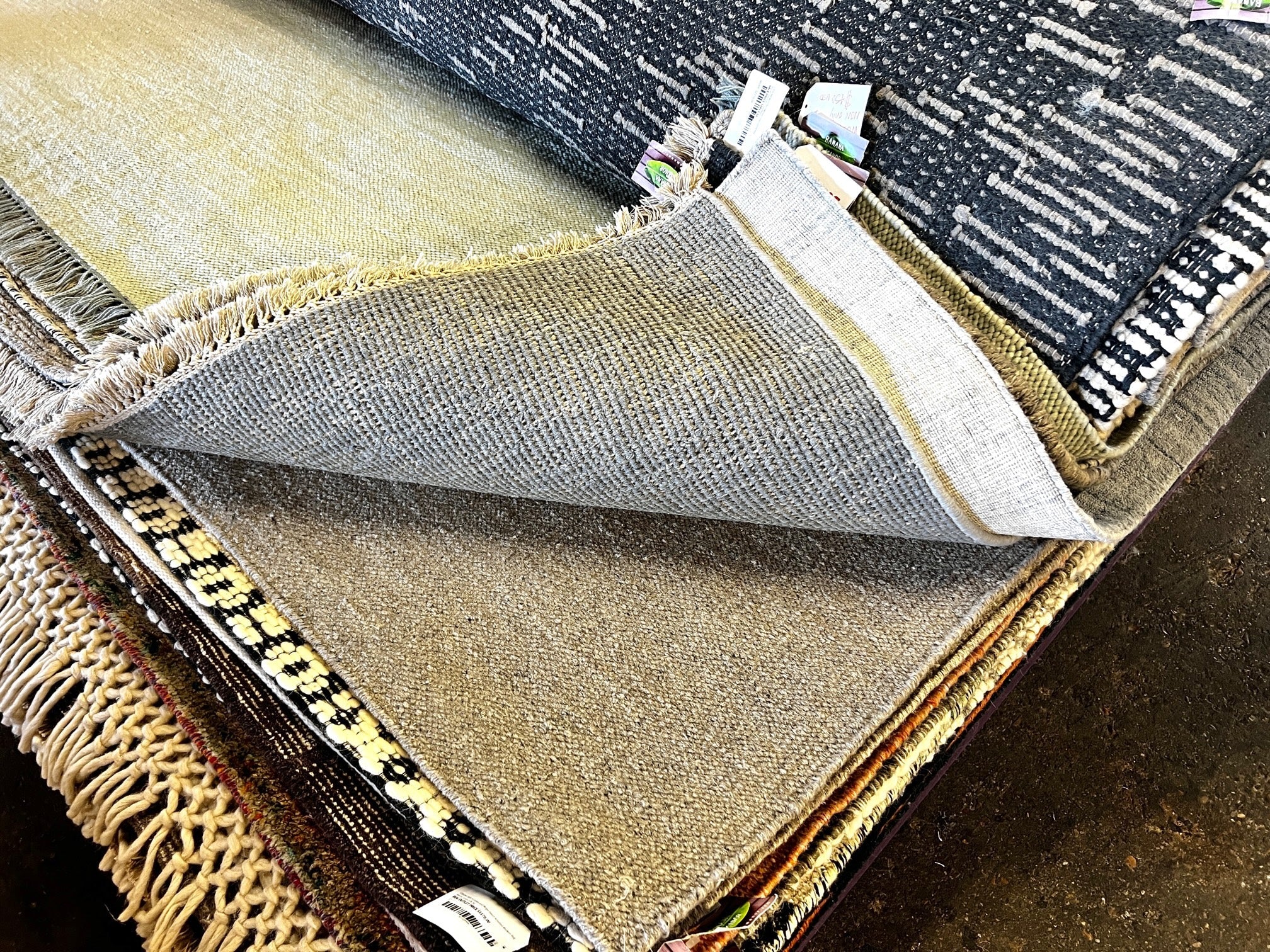 Carradine Handwoven Grey PET Yarn Textured Rug | Banana Manor Rug Company