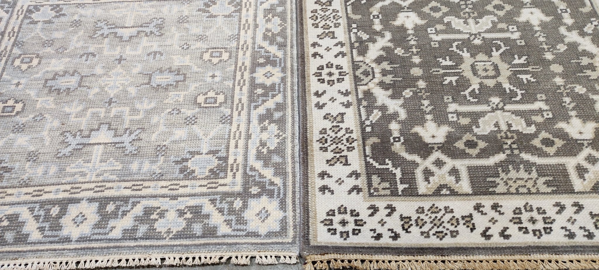 Carrie Hatfield Silver and Grey Hand-Knotted Oushak Rug 3x3 | Banana Manor Rug Company