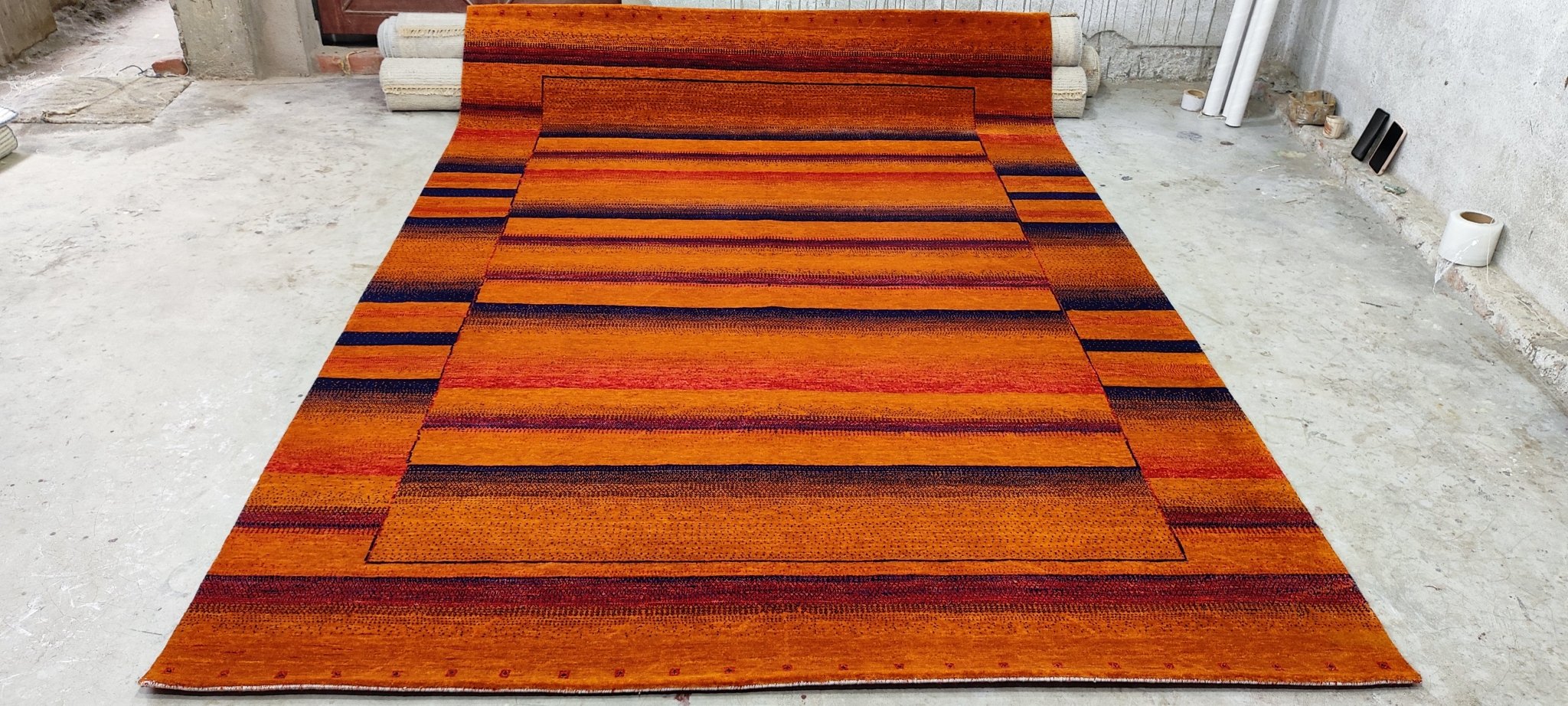 Carrington Hattiesburg 6.6x9.9 Hand Knotted Rust Lori Buff | Banana Manor Rug Factory Outlet