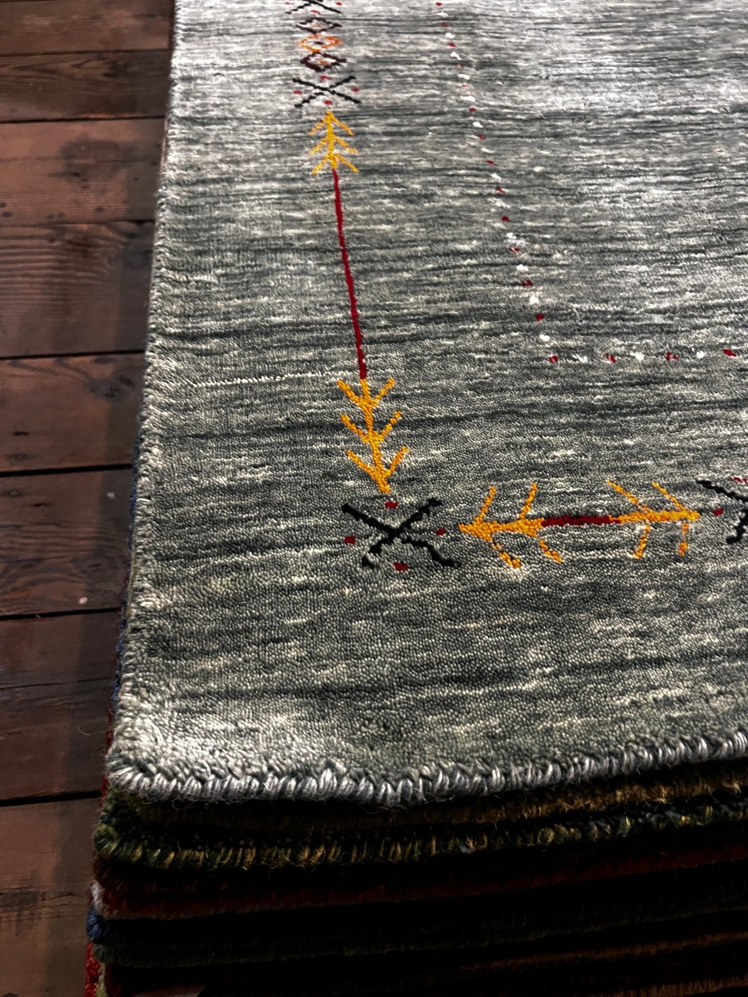 Carter 3x4.9 Grey Handwoven Gabbeh Rug | Banana Manor Rug Factory Outlet