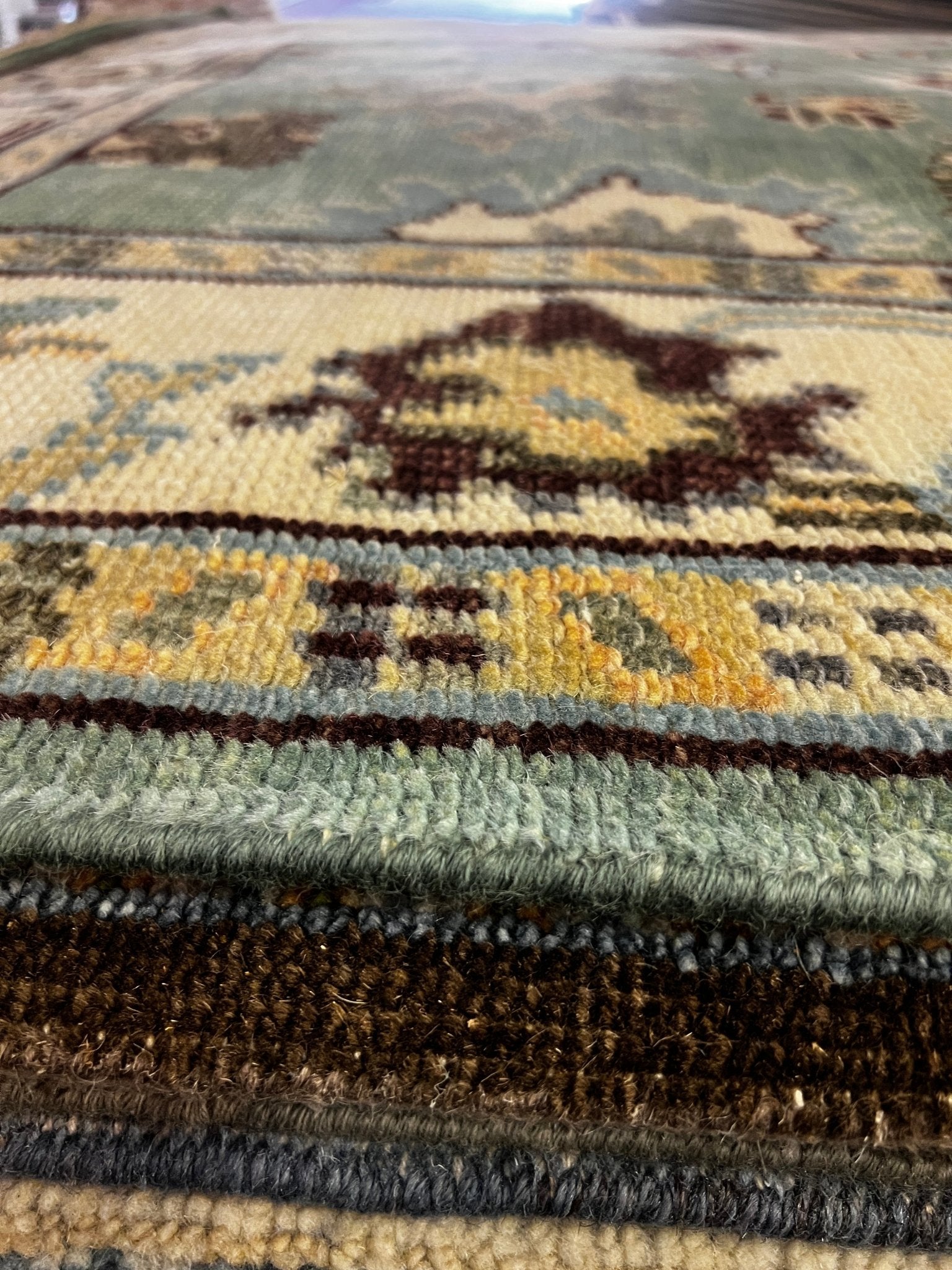 Casey Donovan 6x9 Hand-Knotted Light Green & Ivory Oushak | Banana Manor Rug Factory Outlet