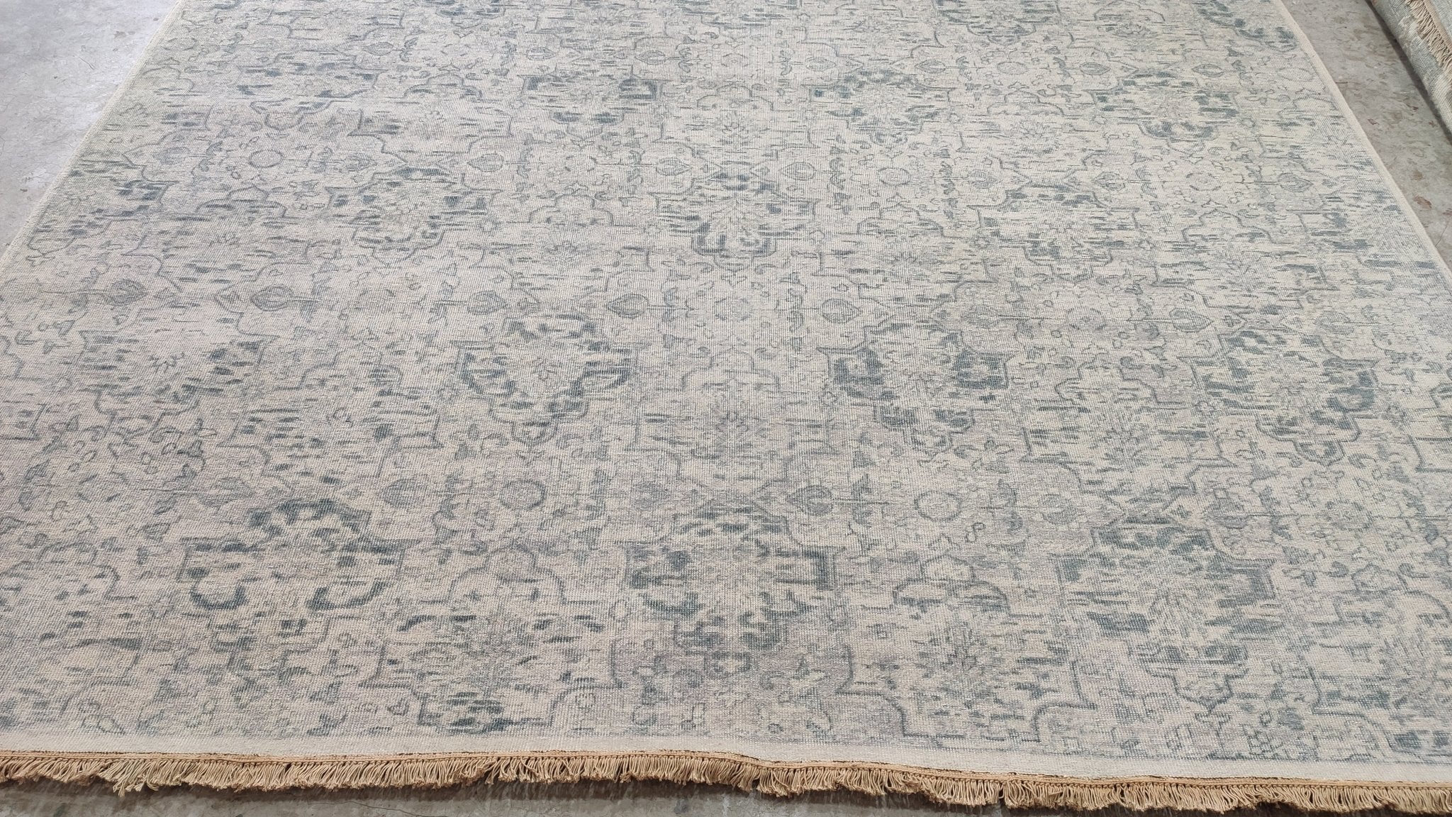 Charlotte 7.9x9.9 / 8x10 Grey and Silver Hand-Knotted Oushak Rug | Banana Manor Rug Company