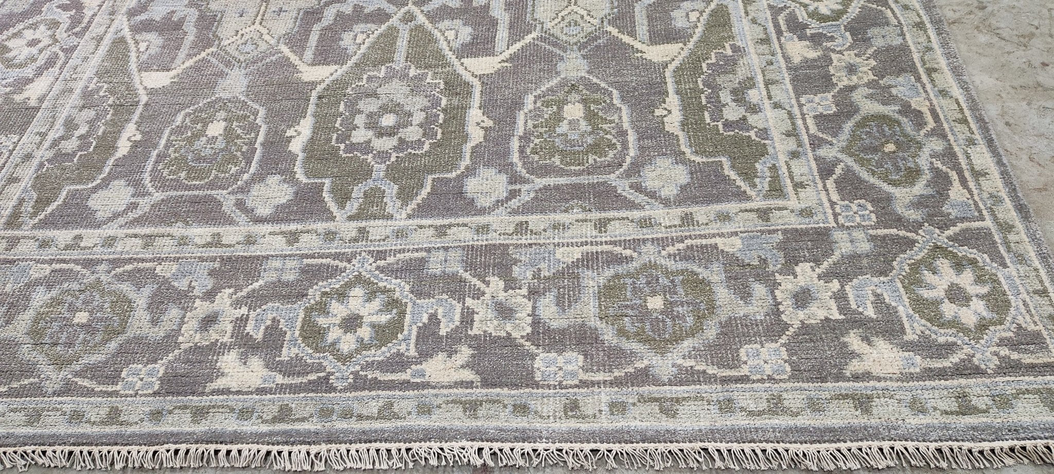 Charlotte Moss Grey Hand-Knotted Oushak Rug 8x10.3 | Banana Manor Rug Company