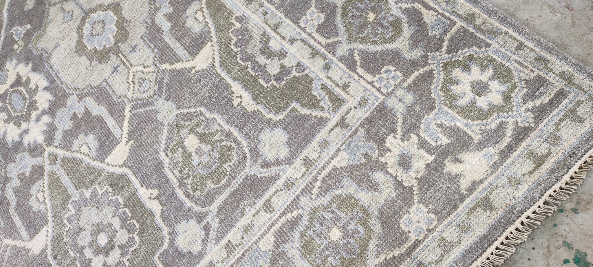 Charlotte Moss Grey Hand-Knotted Oushak Rug 8x10.3 | Banana Manor Rug Company