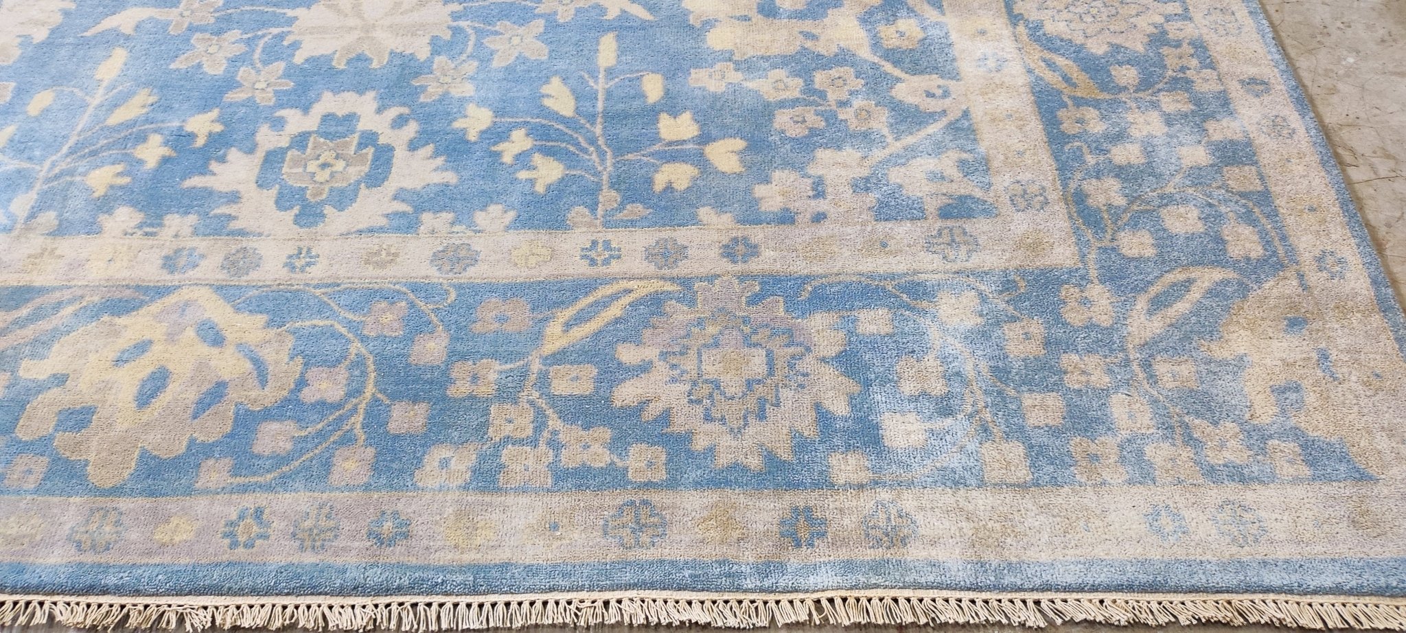 Chiara 9x12 Blue Oushak | Banana Manor Rug Factory Outlet