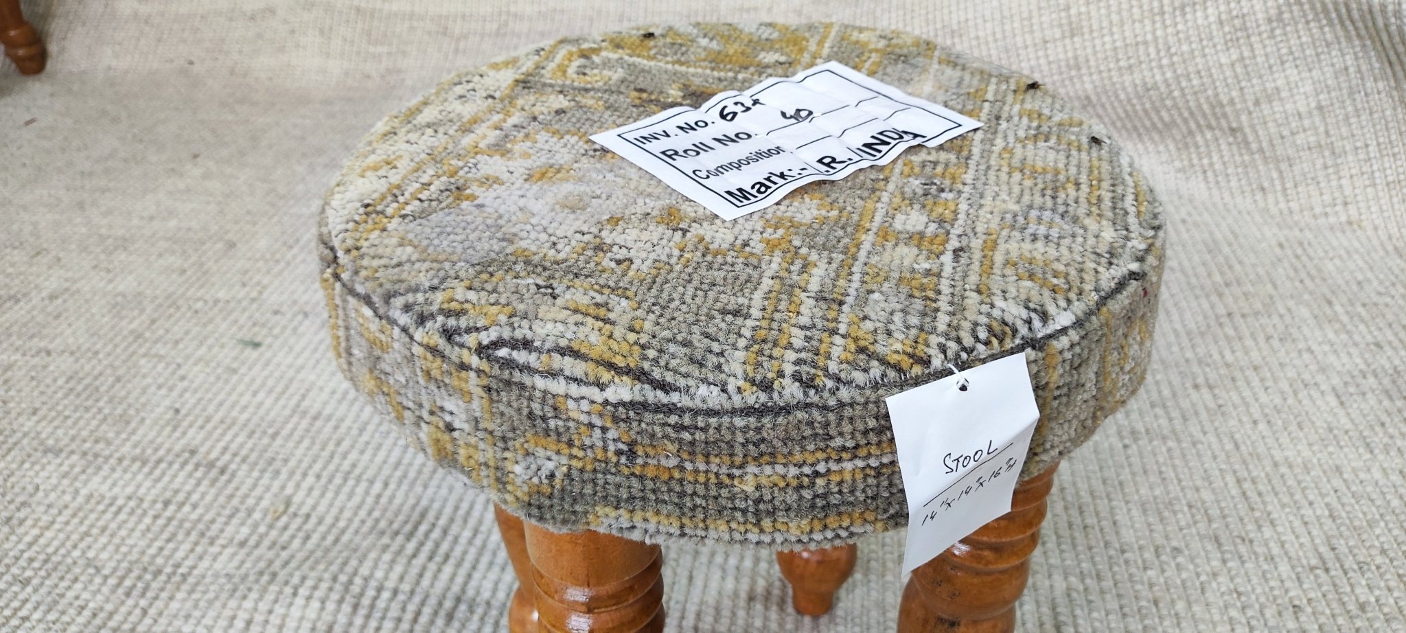 Chieko 14x14x17 Wooden Upholstered Stool | Banana Manor Rug Factory Outlet