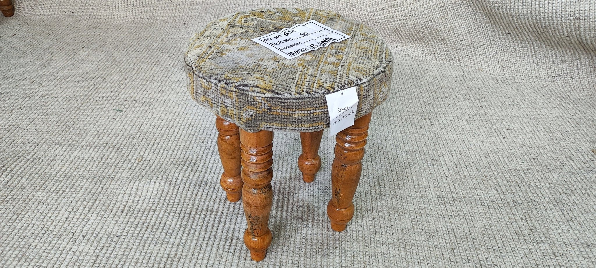 Chieko 14x14x17 Wooden Upholstered Stool | Banana Manor Rug Factory Outlet
