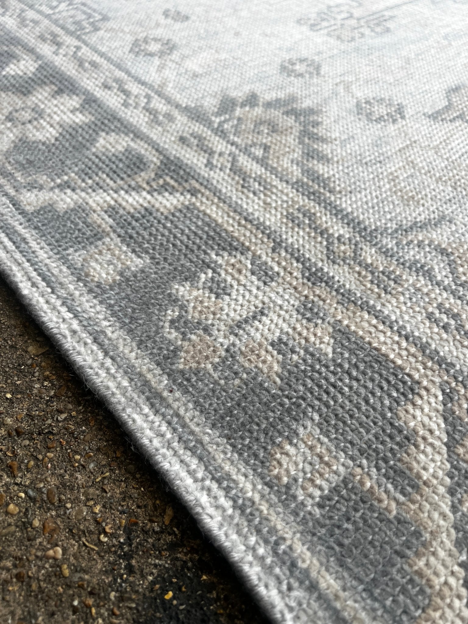 Christa Speck 4x6 Hand-Knotted Aqua & Grey Turkish Oushak | Banana Manor Rug Factory Outlet