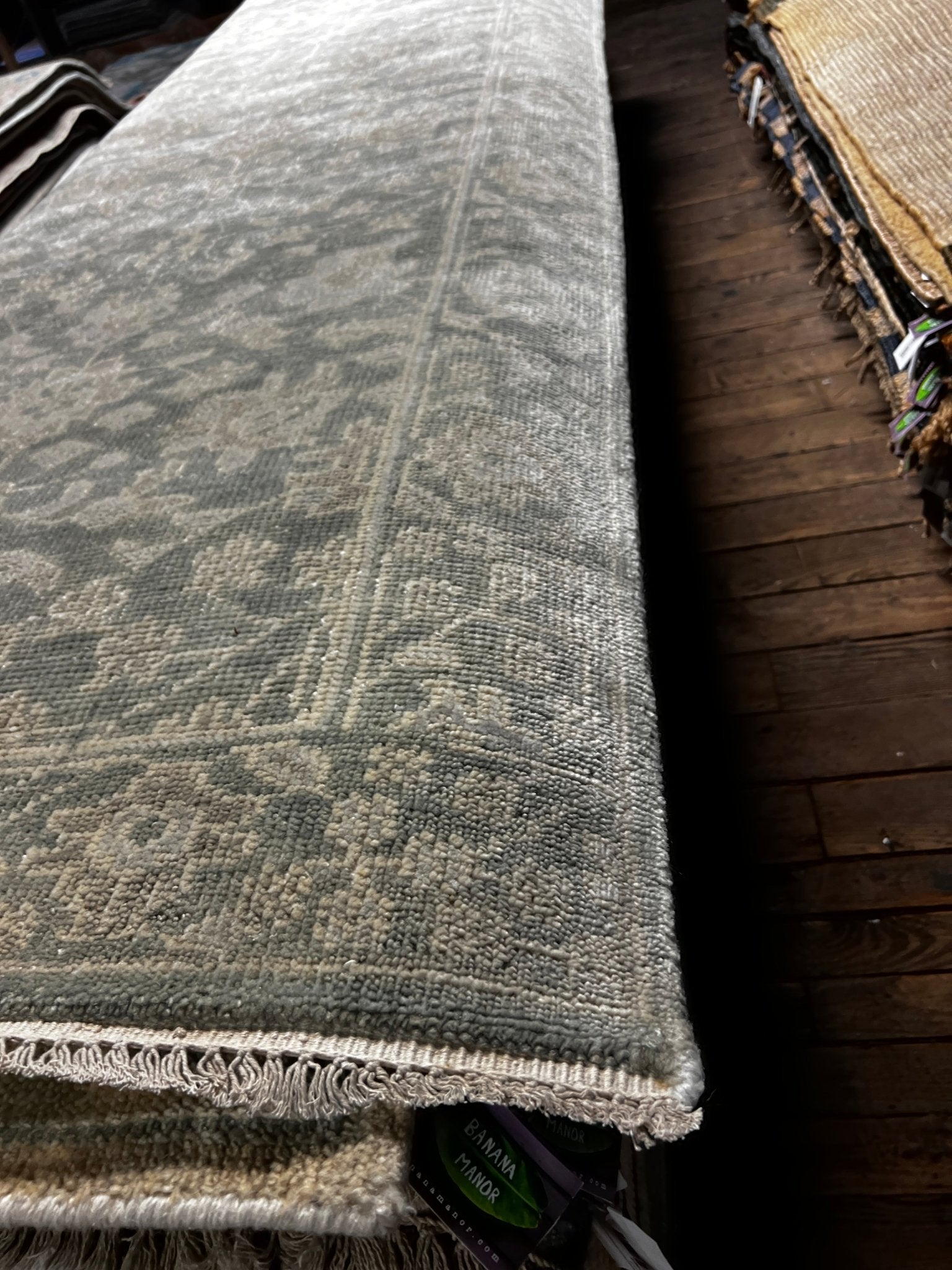 Christine Taylor 3.9x12.9 Hand-Knotted Silver & Grey Oushak Runner | Banana Manor Rug Factory Outlet