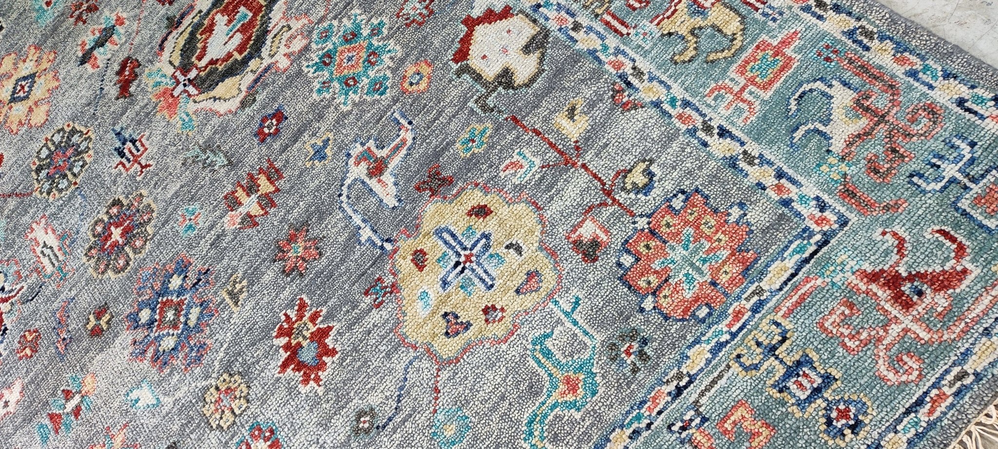 Christine Thompson Grey Hand-Knotted Oushak Rug 8x10 | Banana Manor Rug Company