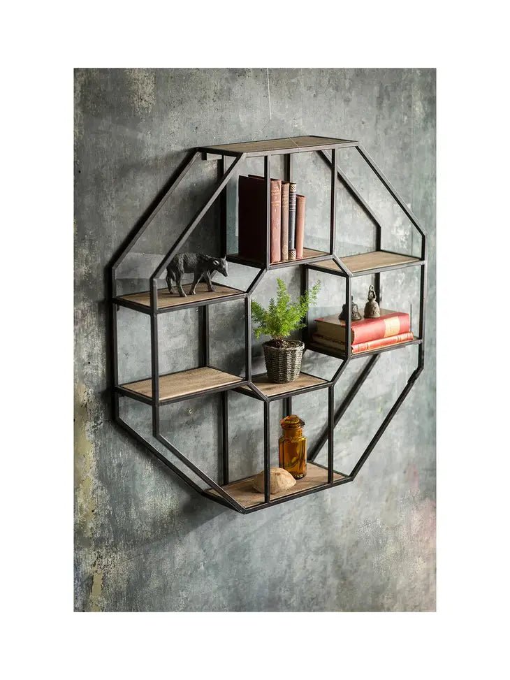 Chuck Norris Iron and Wood Hexagonal Shelf | Banana Manor Rug Company