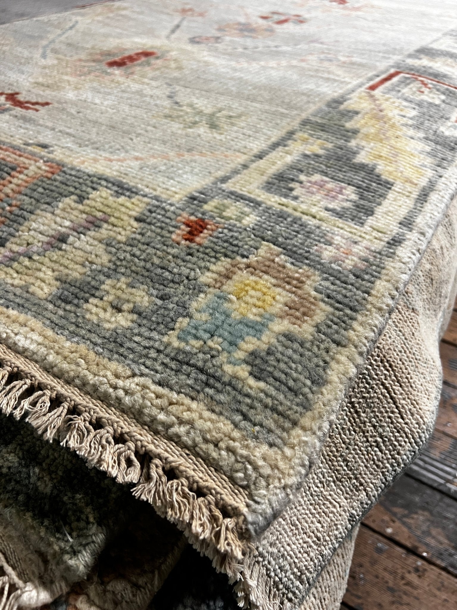 Cindy Haggamen 3.3x10 Light Grey & Grey Oushak Runner | Banana Manor Rug Factory Outlet