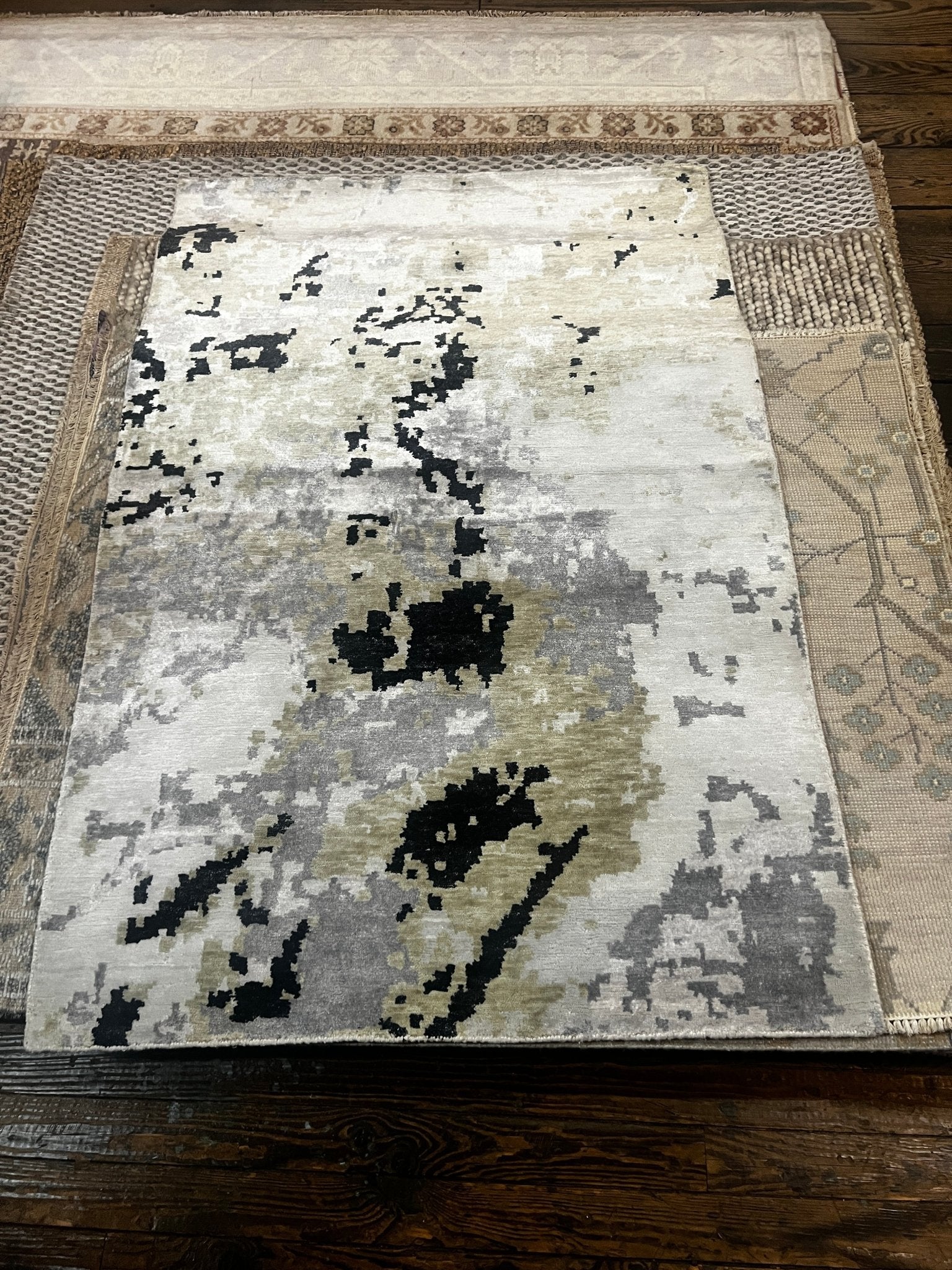 Claude Clemenceau 5x7.9 Hand-Knotted Modern Abstract Rug | Banana Manor Rug Factory Outlet