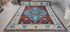 Claudia Afshar Red, Blue, and Ivory Hand-Knotted Oriental Rug 8x10 | Banana Manor Rug Company