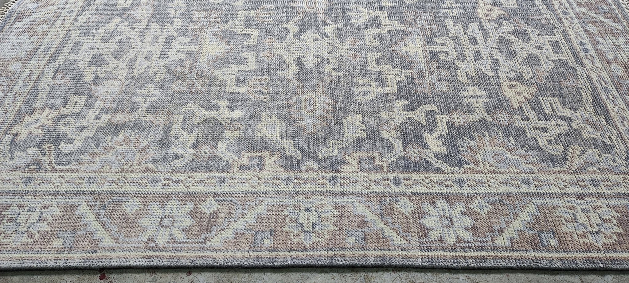 Claudia Jennings 4x6 Hand Knotted Grey & Light Rust Turkish Oushak | Banana Manor Rug Factory Outlet