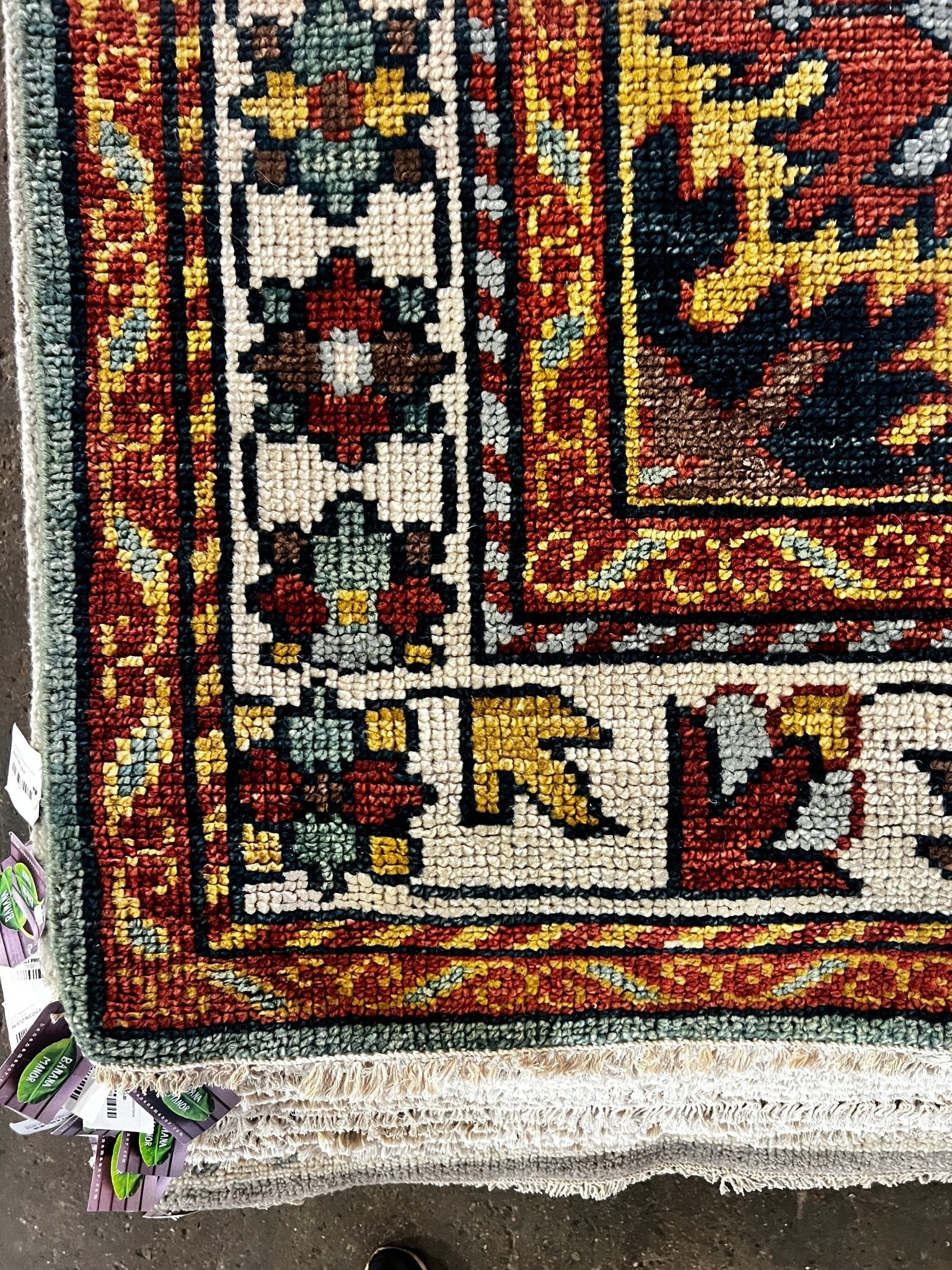 Claudia Karvan Hand-Knotted Oushak Rug Rust and Blue Multi-Colored 8.3X10 | Banana Manor Rug Factory Outlet